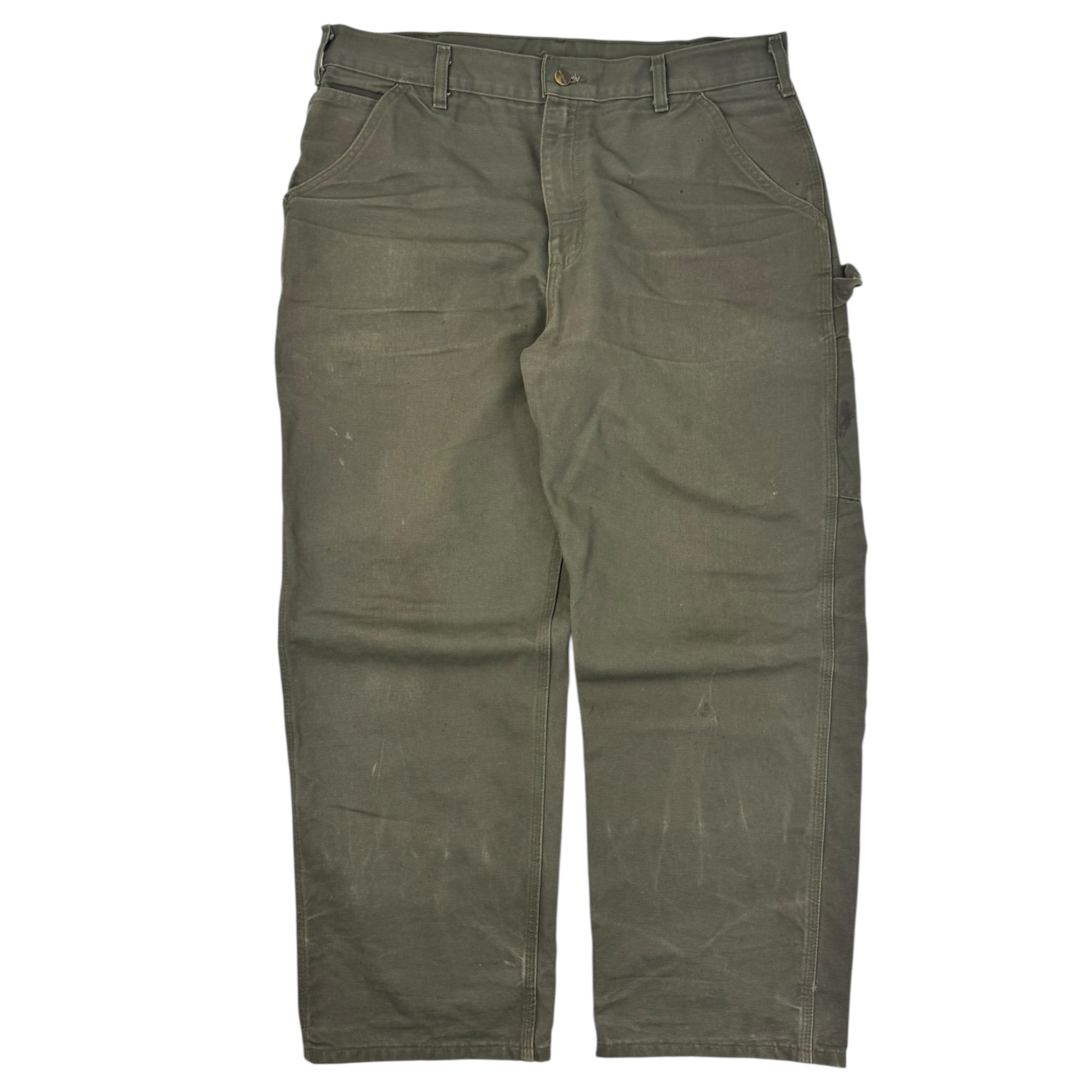 Vintage Carhartt Canvas Carpenter Bottoms Olive Green