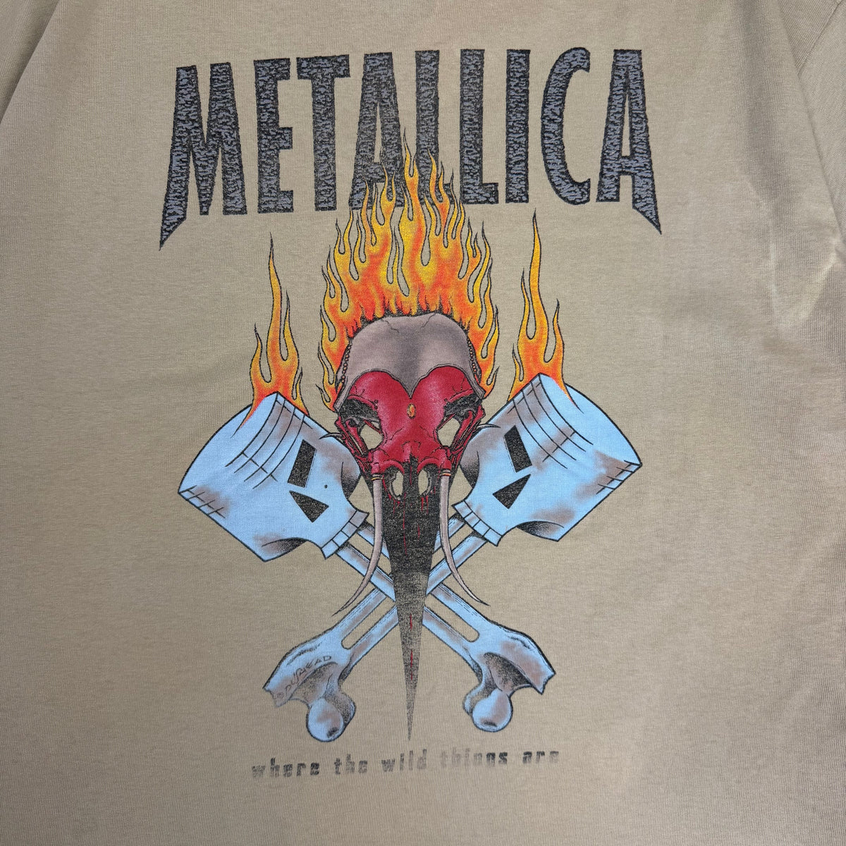 Vintage 90s Metallic Burn Your Fingers One By One Tee Tan