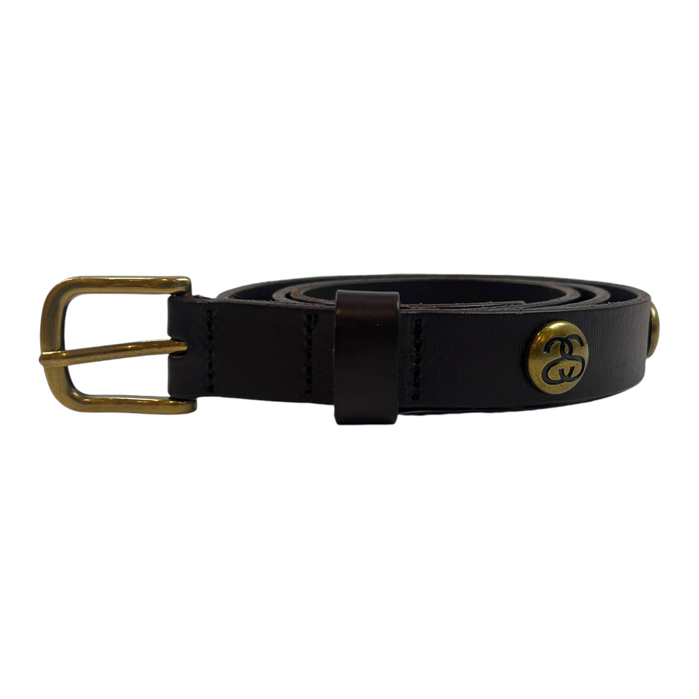 Stussy SS Link Studded Leather Belt Black