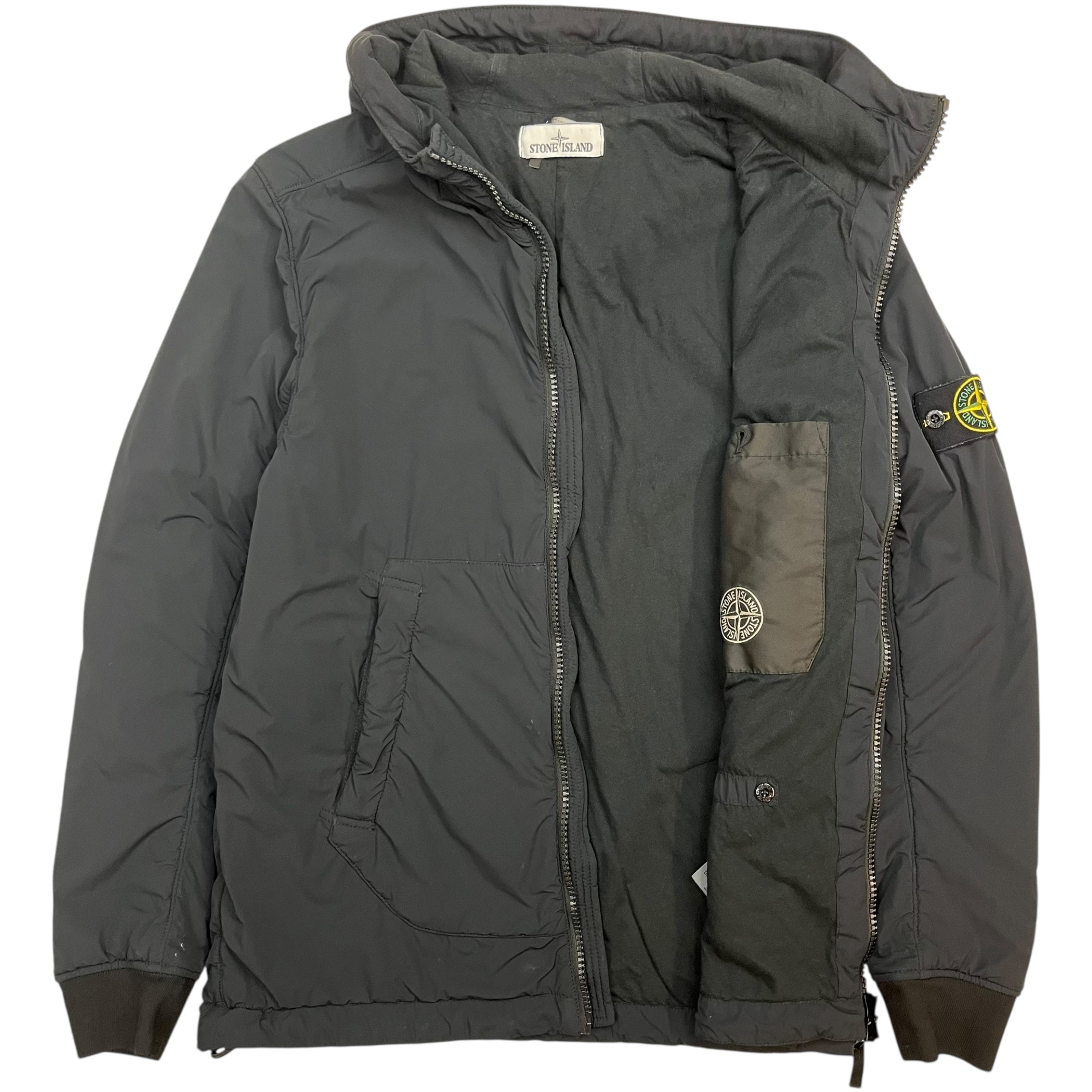 Stone Island Nylon Hooded Zip Jacket Black