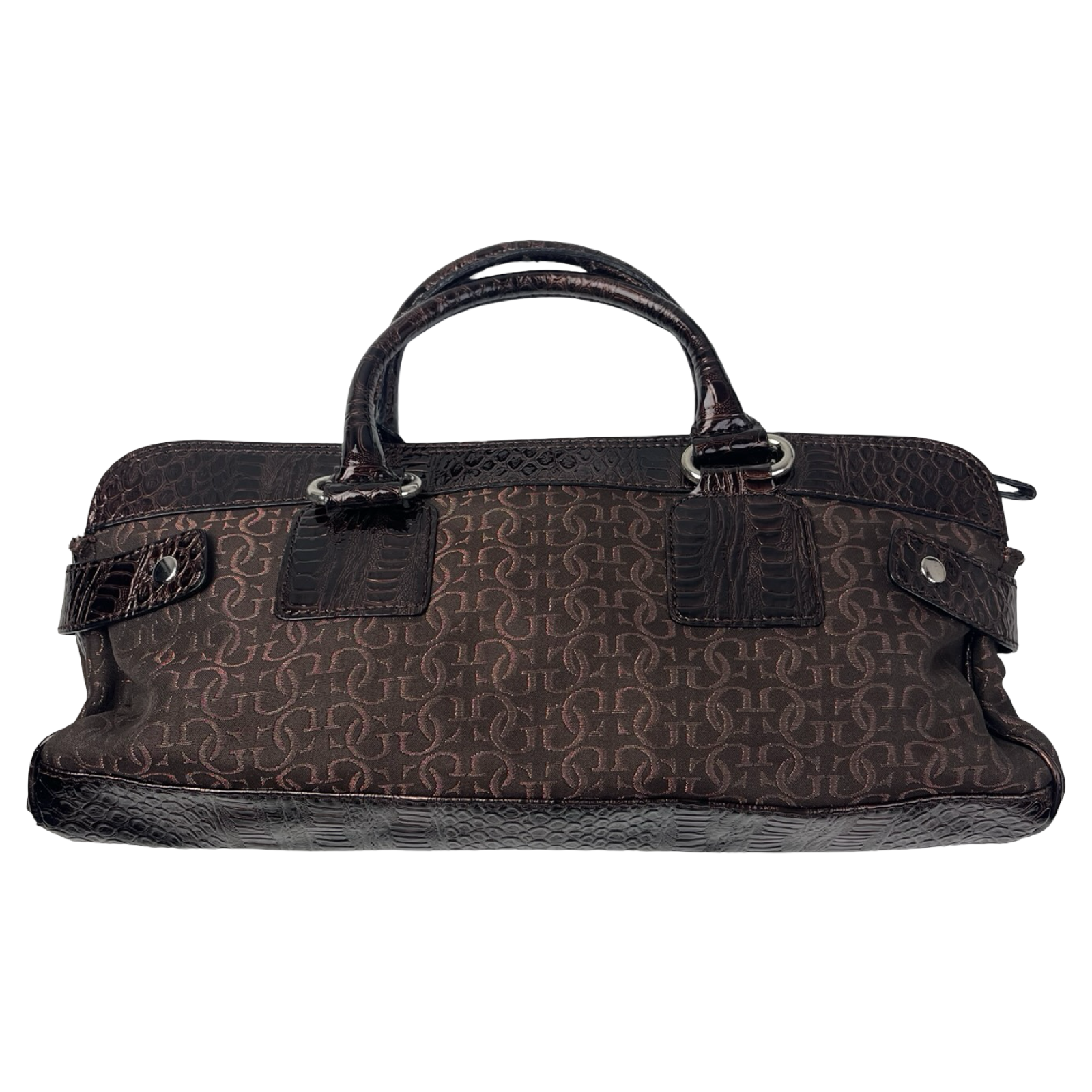 (W) Y2K GUESS Monogram Hand Bag Brown