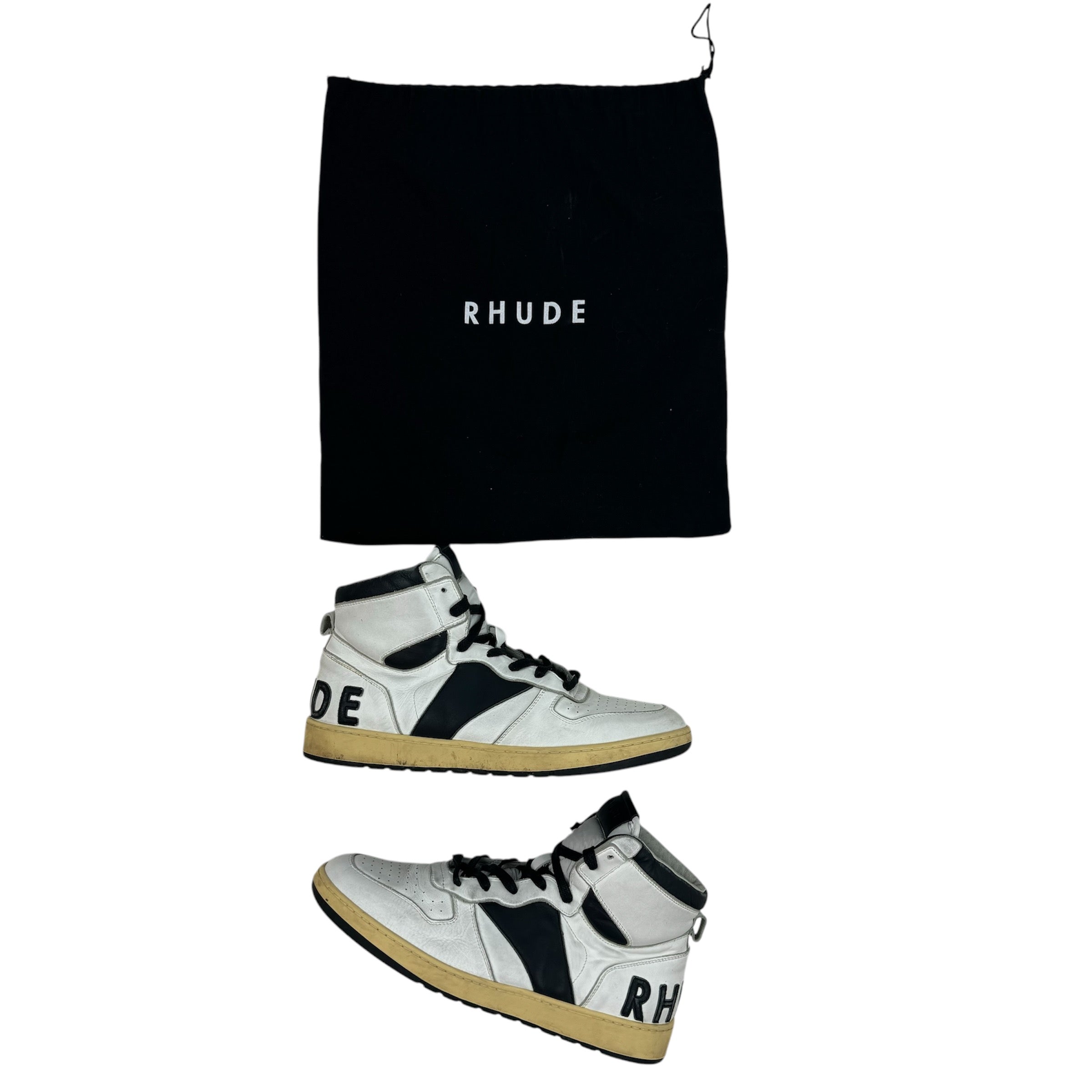 Rhude Rhecess Smooth High-Top Sneakers White (Used)