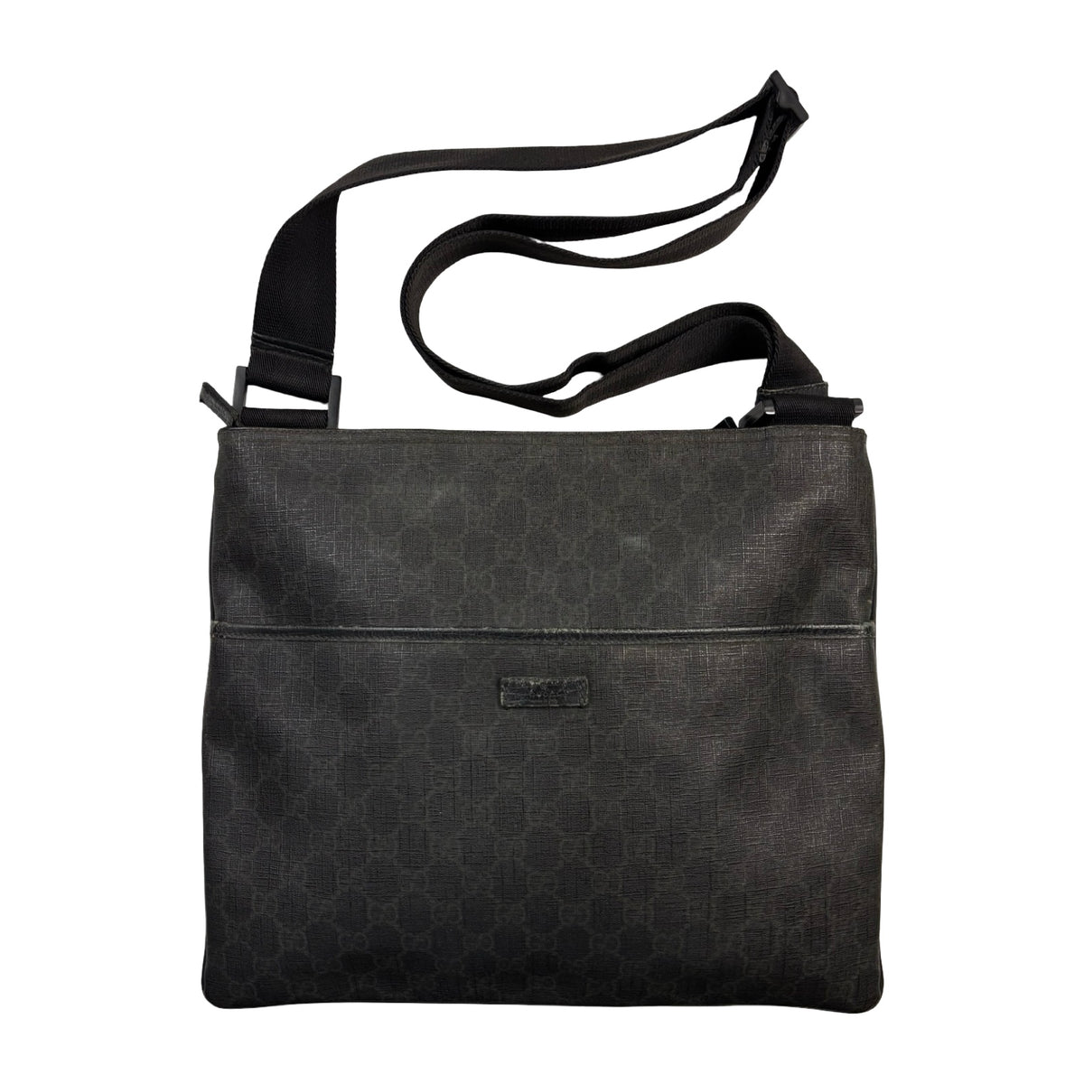 Gucci GG Supreme Flat Messenger Bag Black