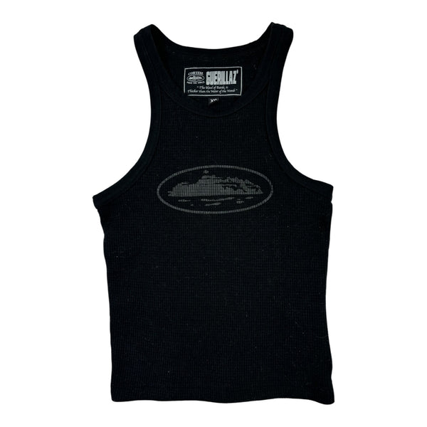 (W) Corteiz Tank Top Triple Black