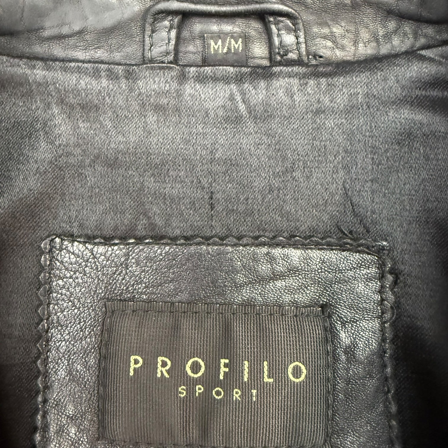 Vintage Profilo Sport Leather Jacket Black