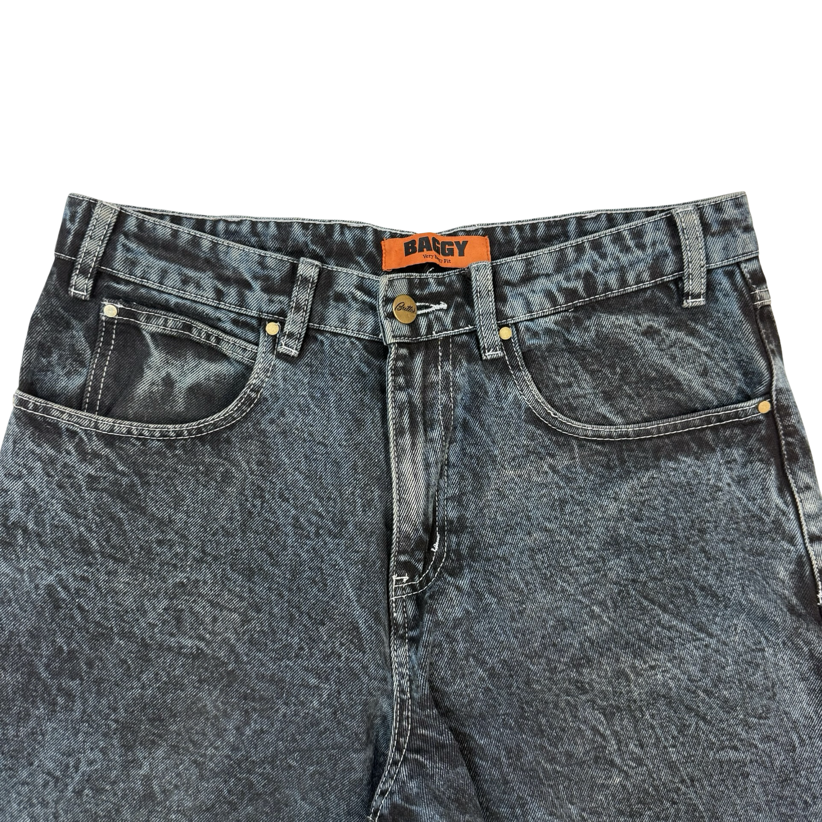 Butter Baggy Very Baggy Fit Denim Pants Indigo Acid Wash