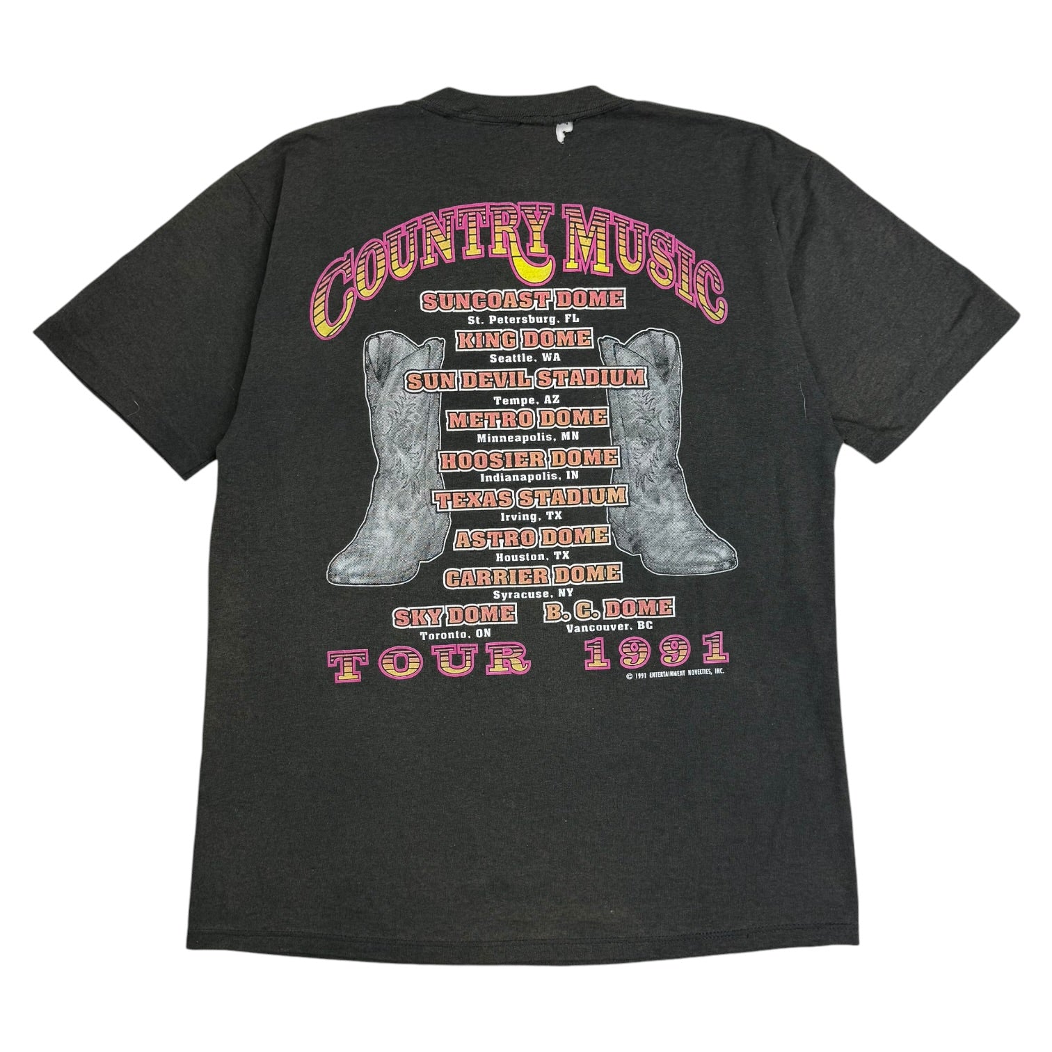 1991 The Worlds Biggest Country Music Tour Tee Black