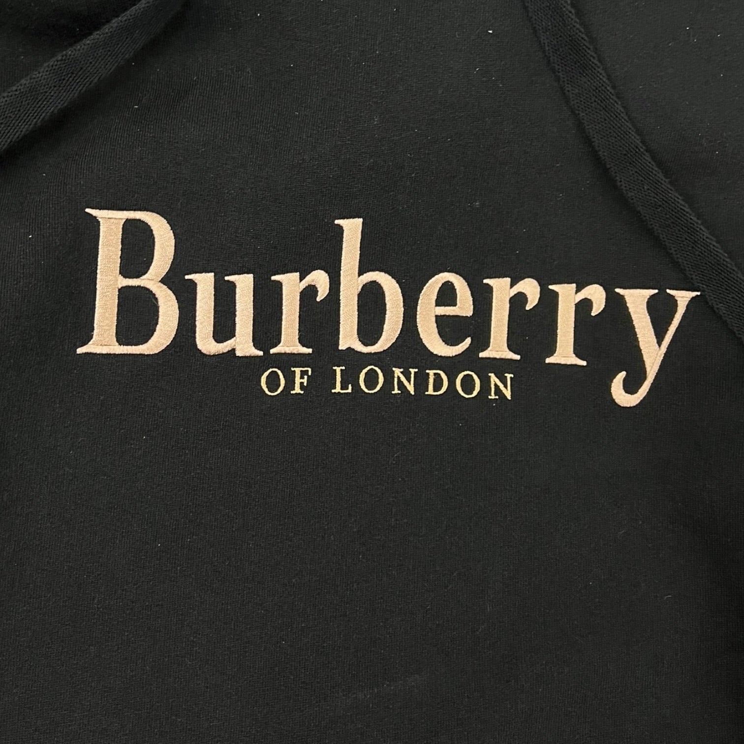 Burberry London England Cotton Logo Hoodie Sweatshirt Black