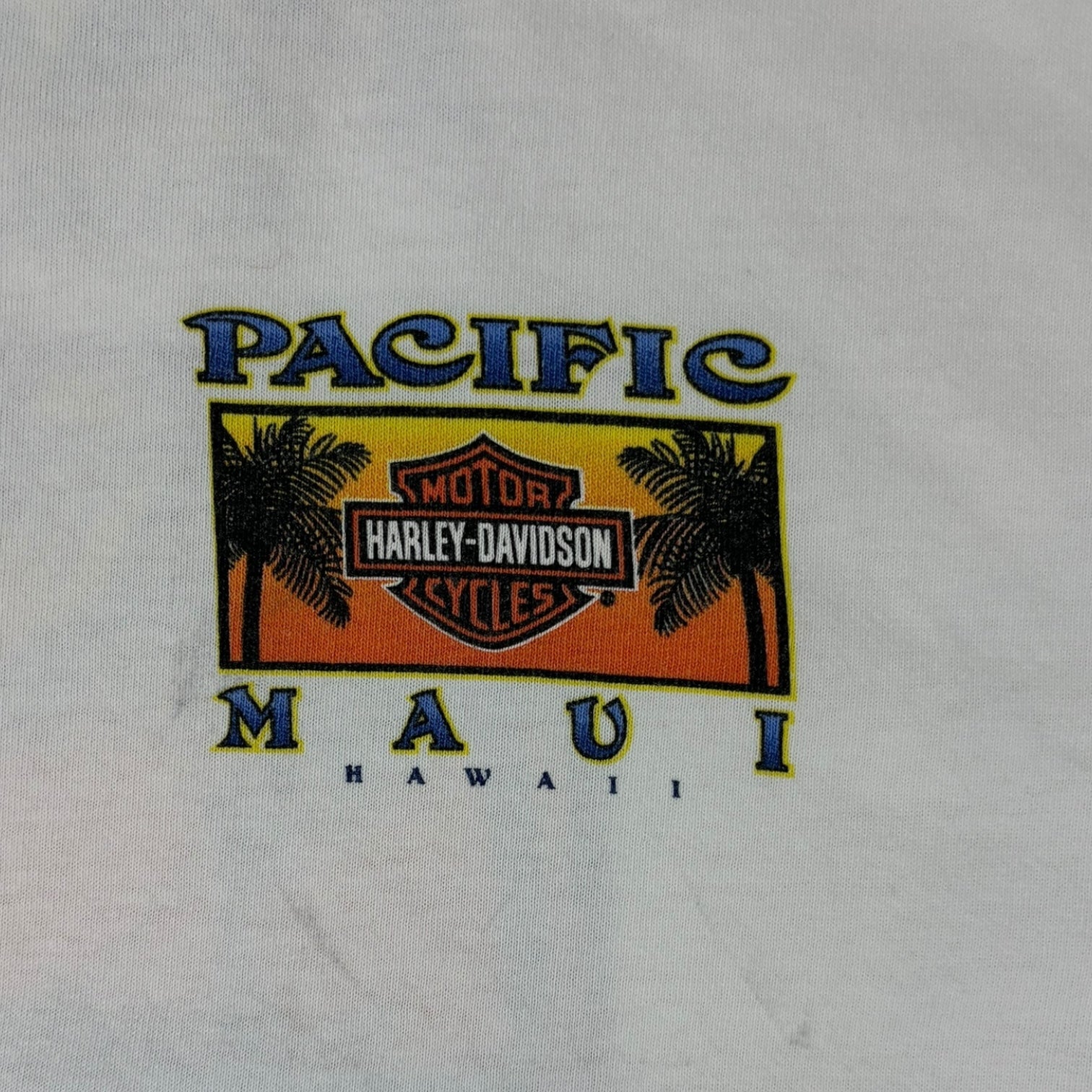 Vintage Pacific Maui Harley Davidson T-Shirt White