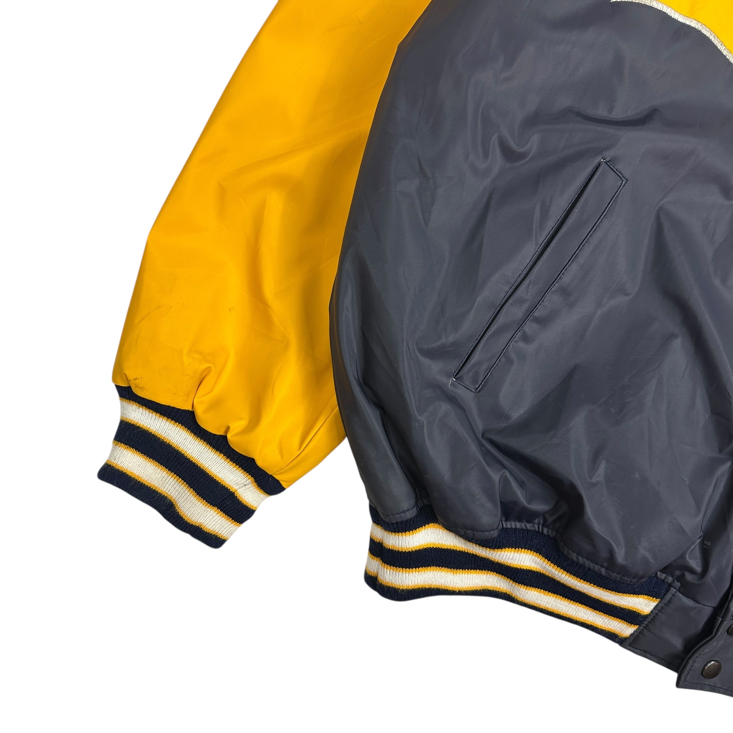 Vintage Y2K Mecca Varsity Jacket Navy/Yellow