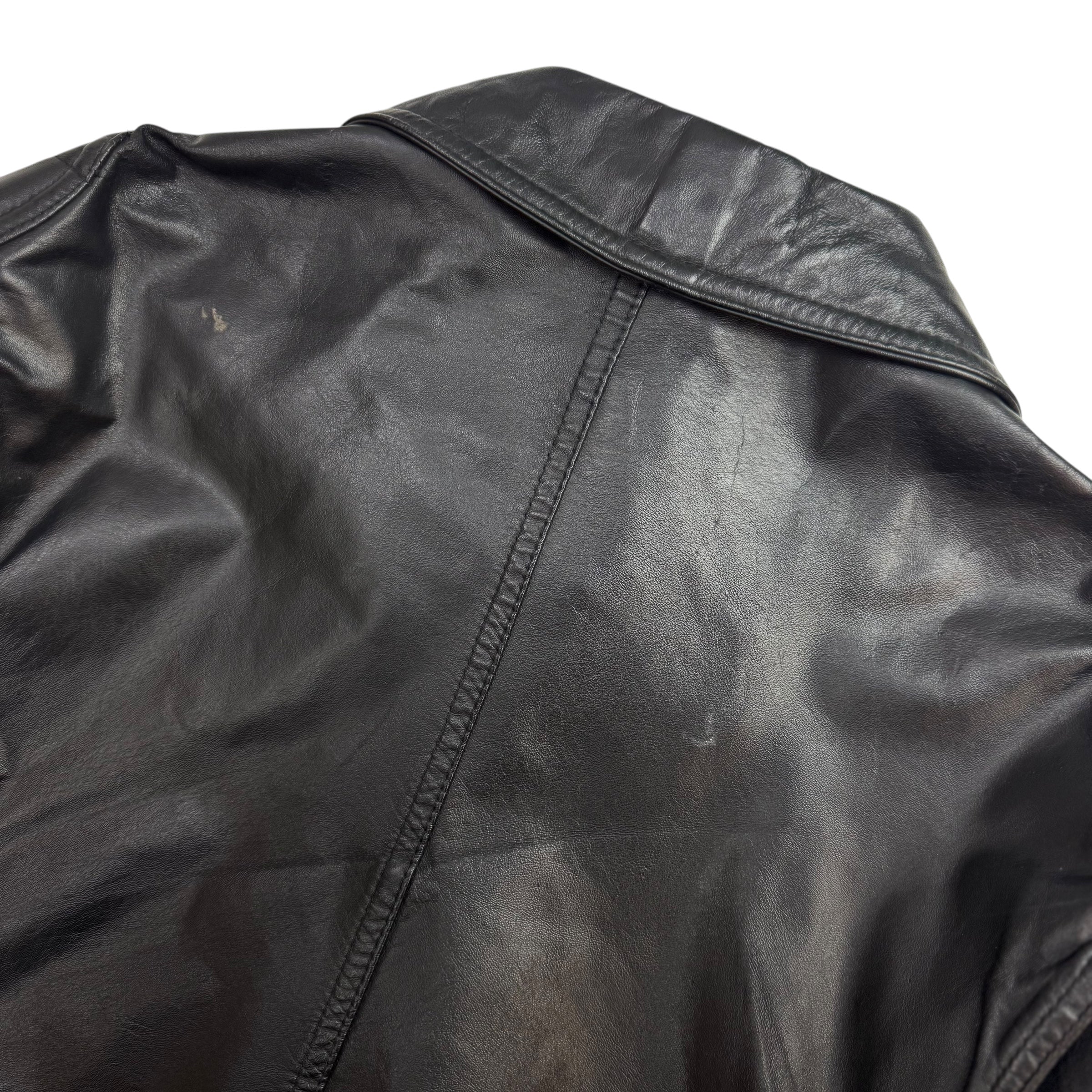 Vintage Protocol Leather Jacket Black