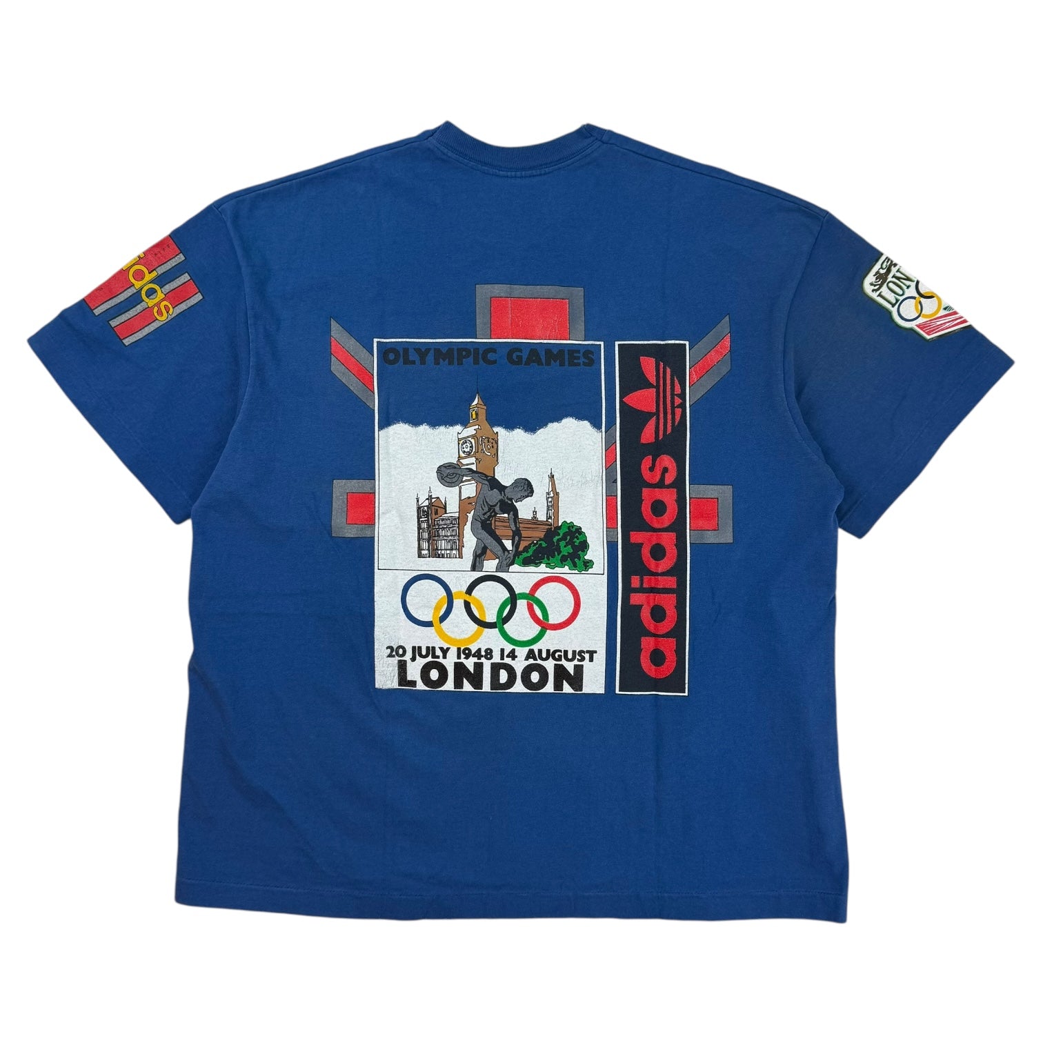 Vintage Adidas 1908 London Olympics T-Shirt Blue