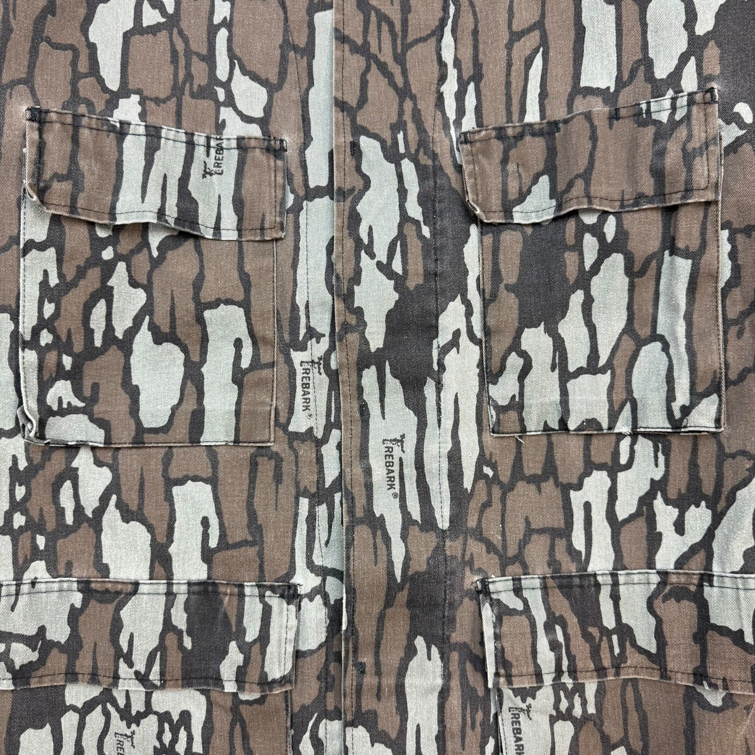 Vintage Cabelas Button Up Jacket Tree Bark Camo