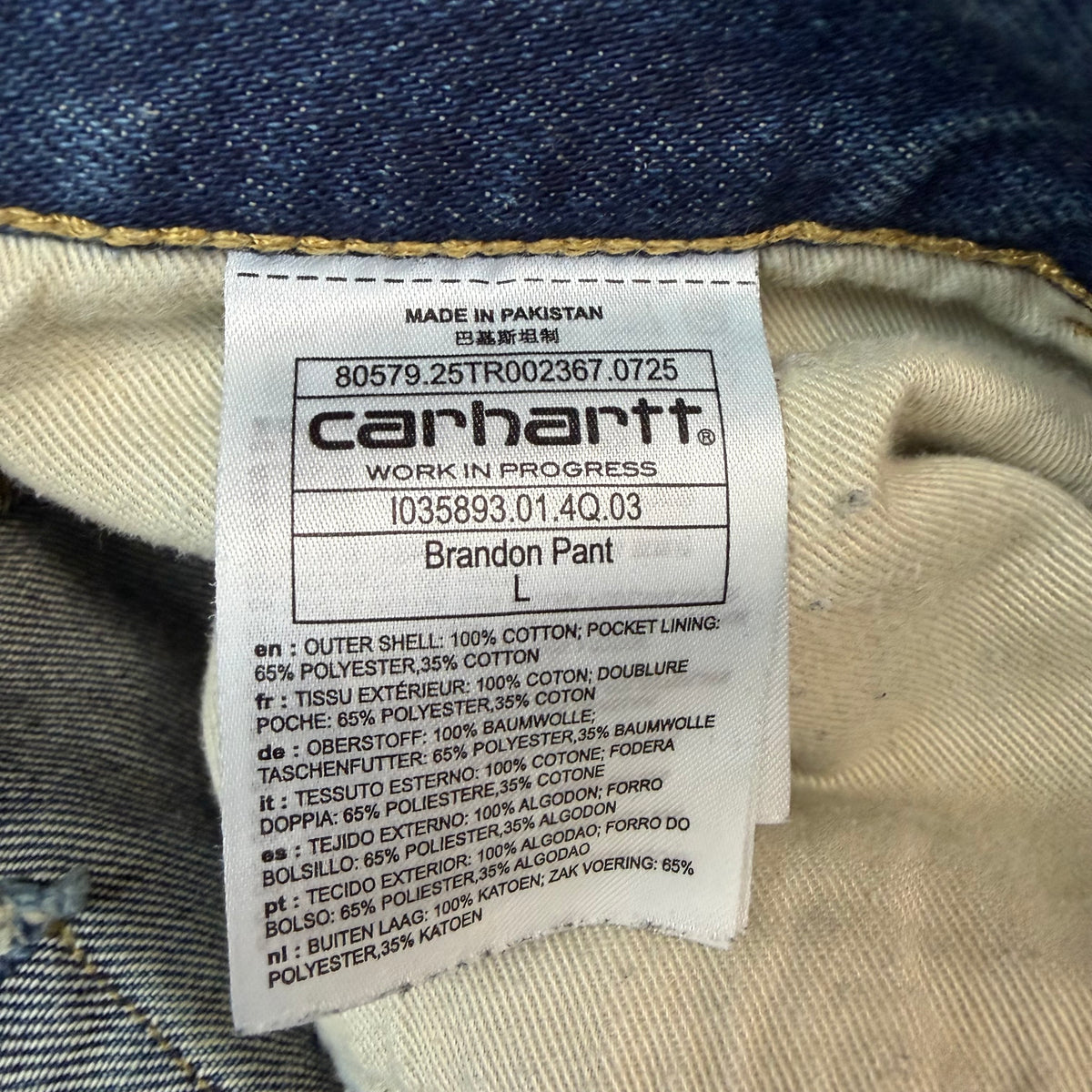 Carhartt WIP Denim Brandon Pant Blue