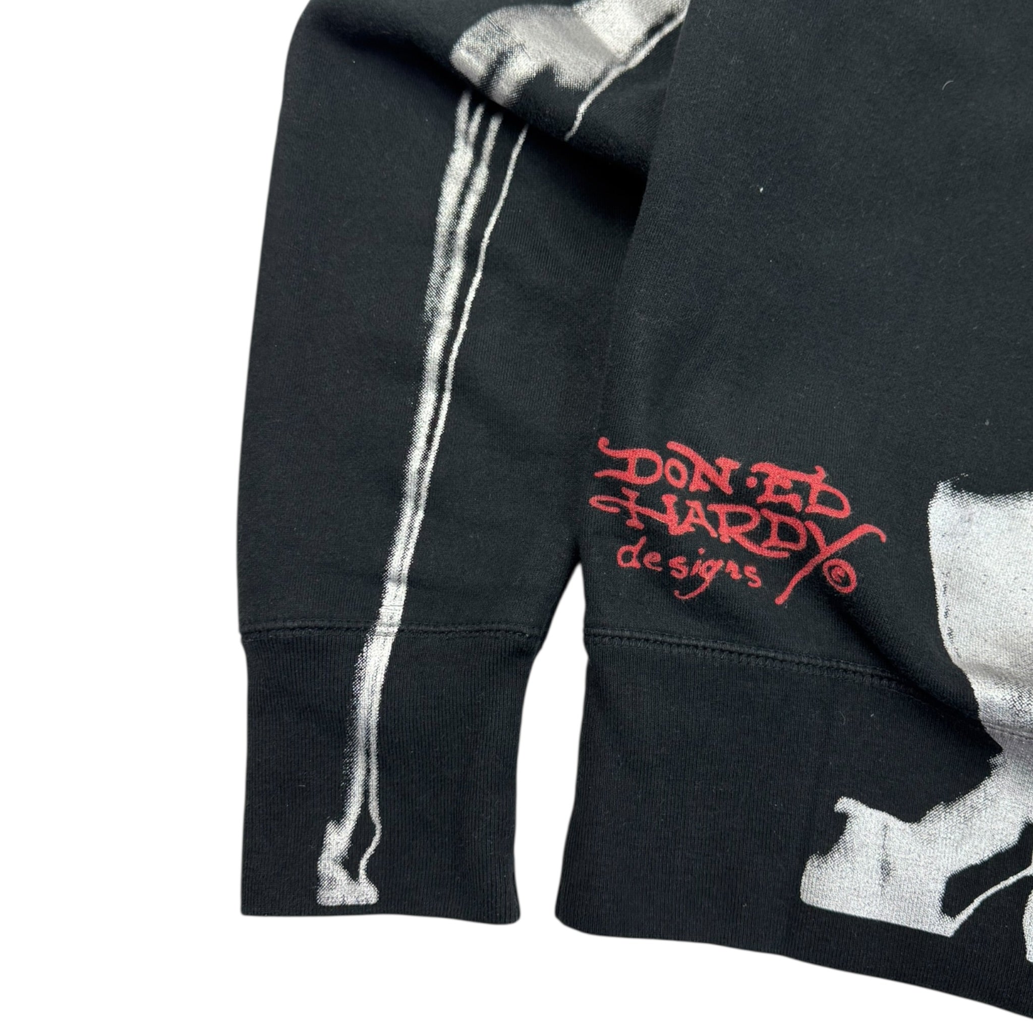 Vintage Ed Hardy Skeleton Body Zip Up Hoodie