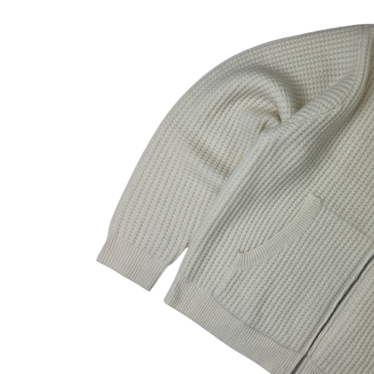 Stussy Cashmere Zip Up Hoodie White