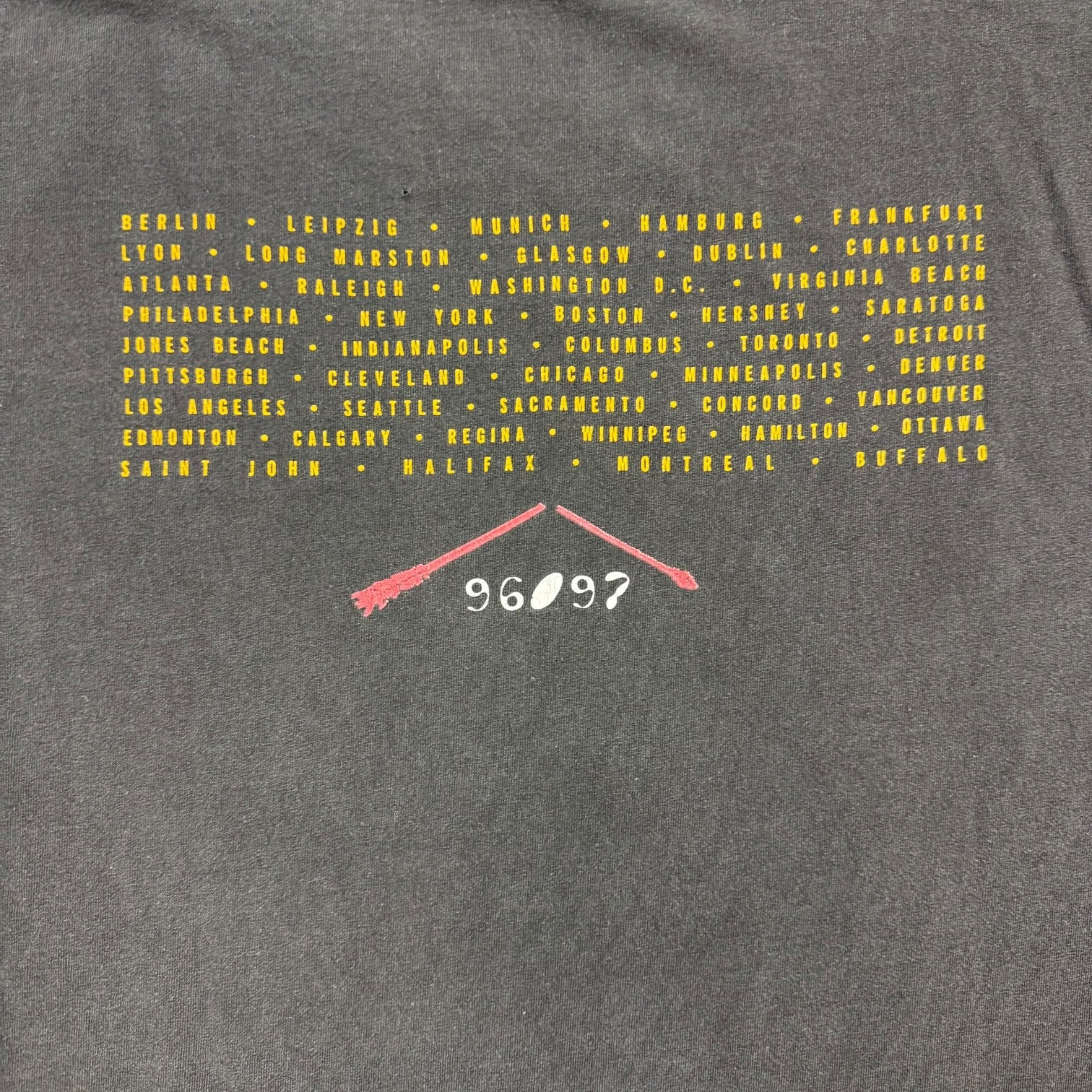 1996 Neil Young With Crazy Horse Tour Tee Black