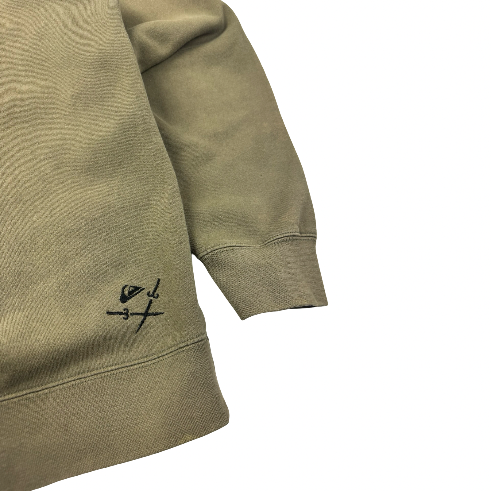 Vintage Y2K Quiksilver Embroidered Surf Hoodie Khaki