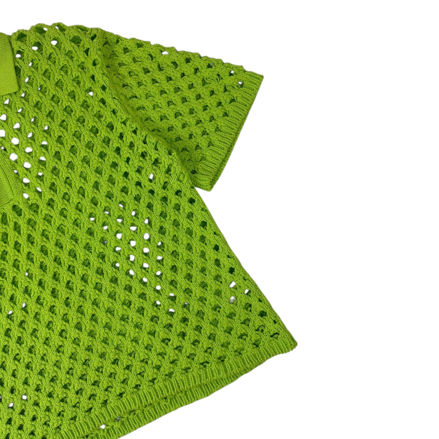 Stussy Big Mesh Polo Shirt Lime