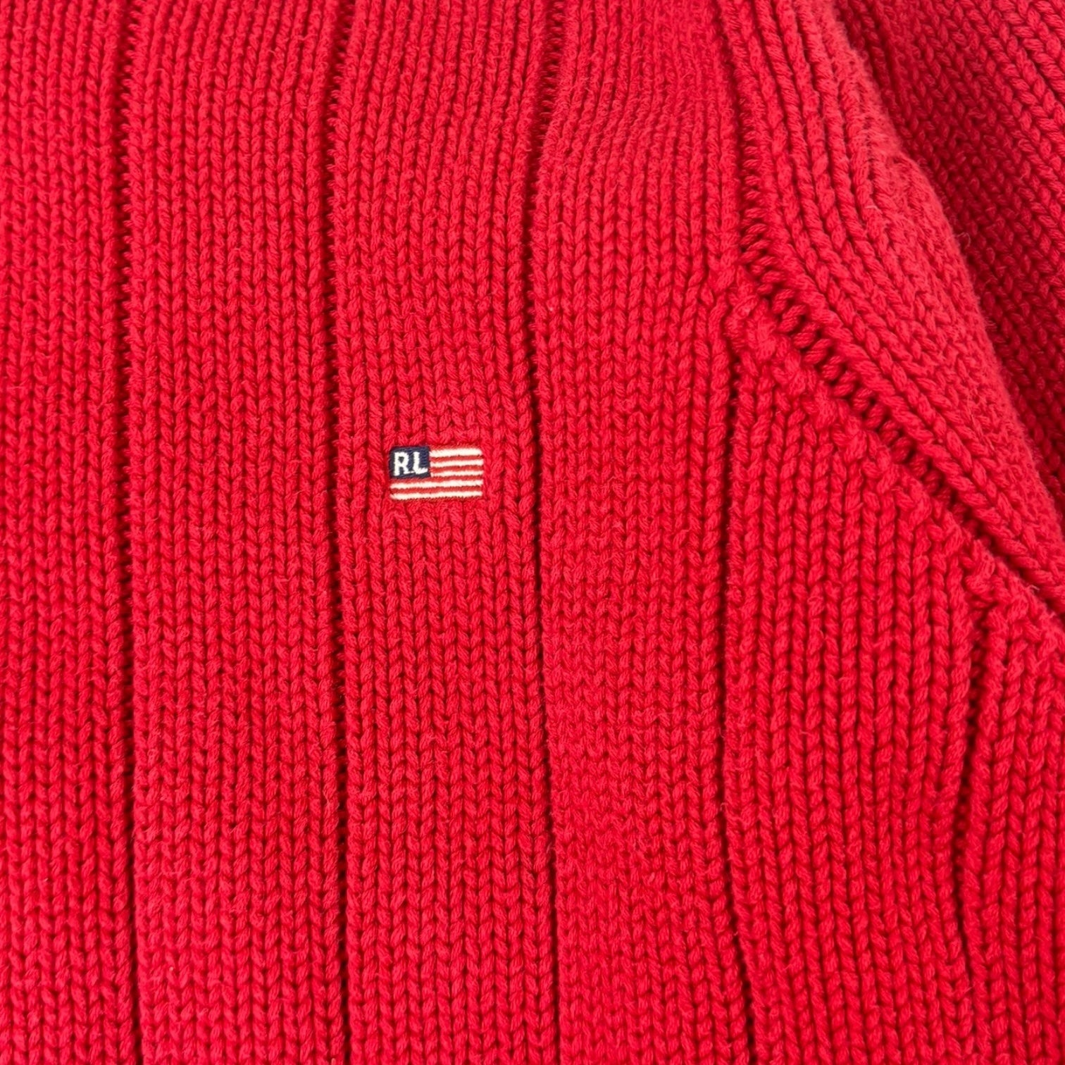Vintage Polo Jeans Ralph Lauren Quarter-Zip Sweater Red