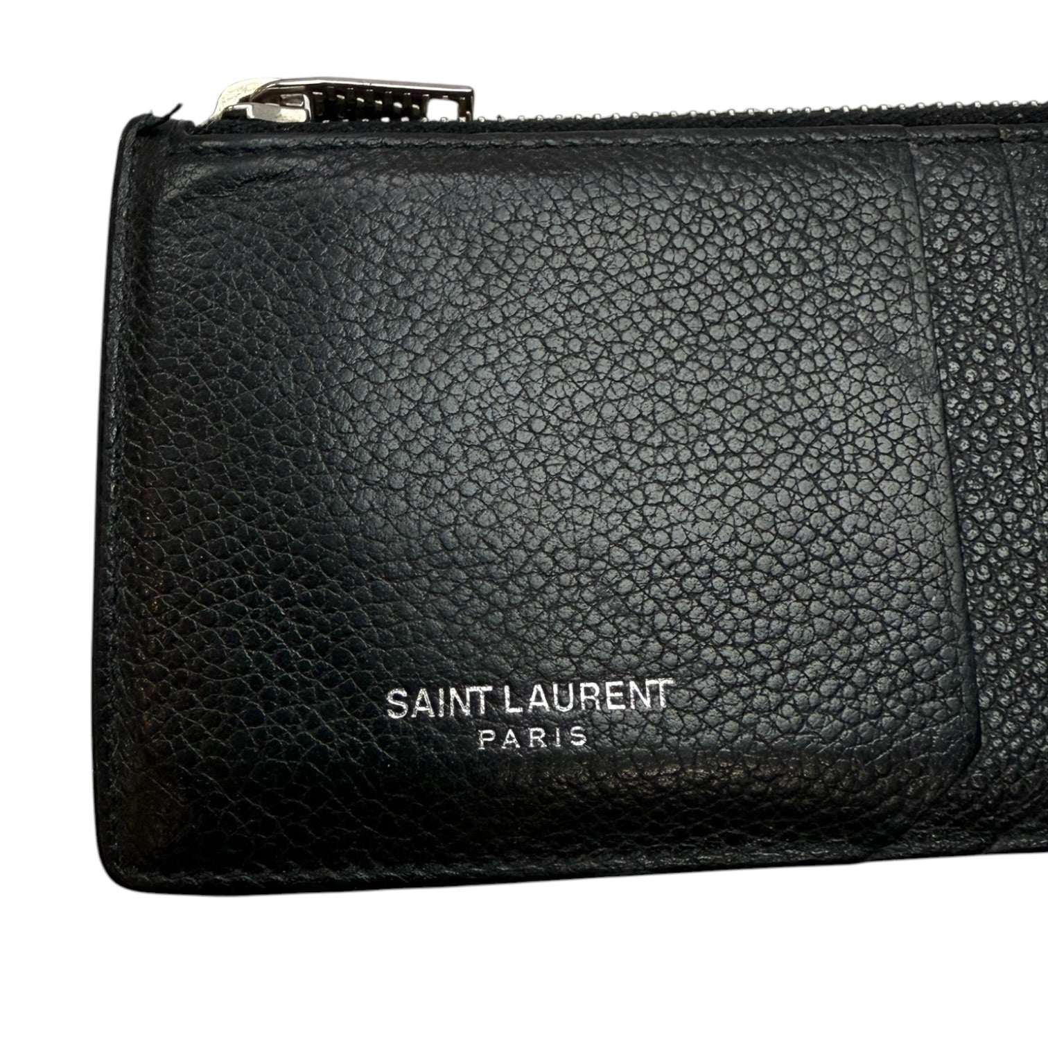 Saint Laurent Fragments Zipper Card Holder Black