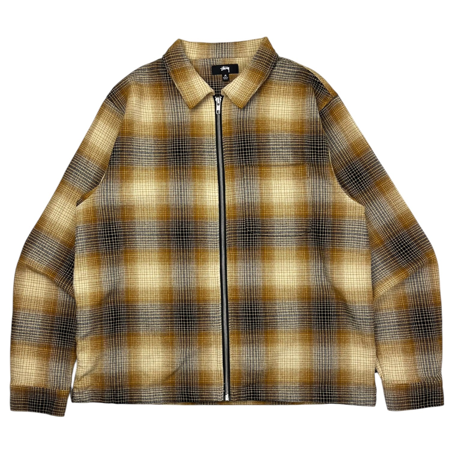 Stussy Jack Shadow Plaid Zip Shirt 'Mustard'