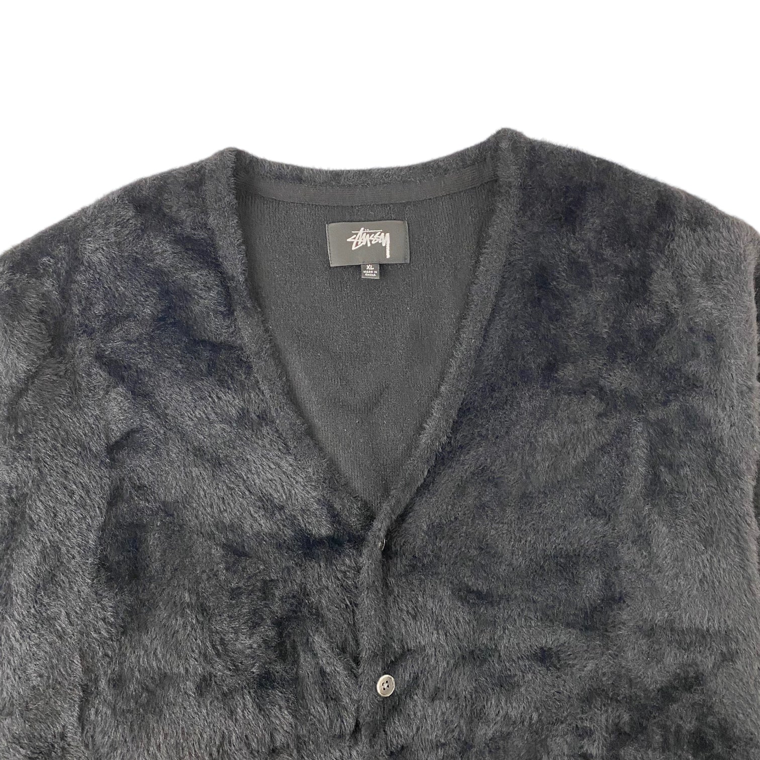 Stüssy Acrylic Shaggy Cardigan Black