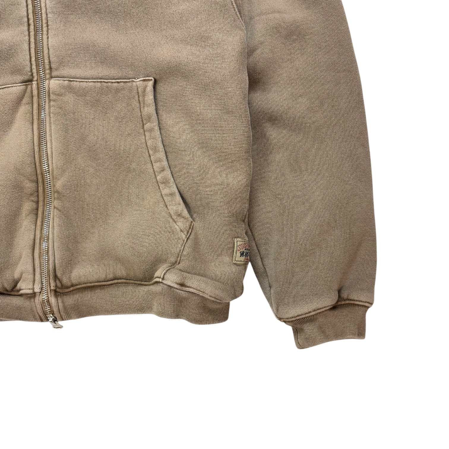 Stussy Garment Dyed Thermal Lined Hoodie Tan