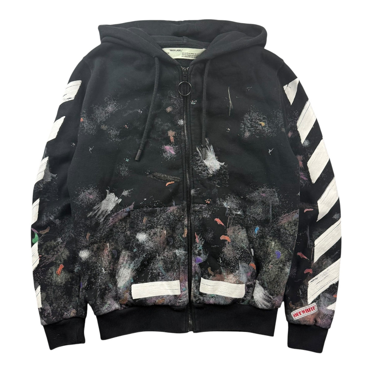 Off-White Galaxy Brushed “Seeing Things” Zip Up Hoodie Black