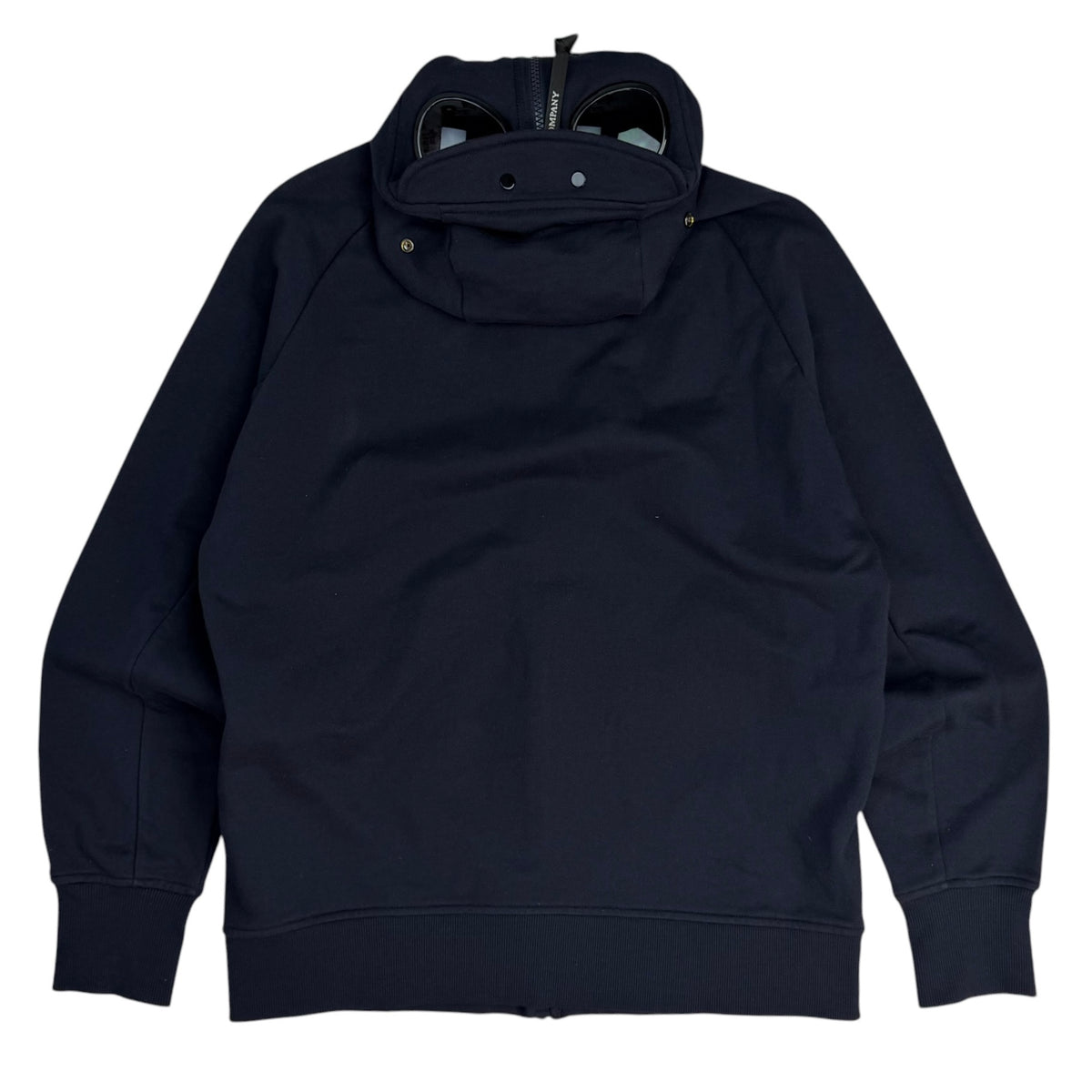 C.P. Company Diagonal Raised Fleece Full Zip Hoodie Black