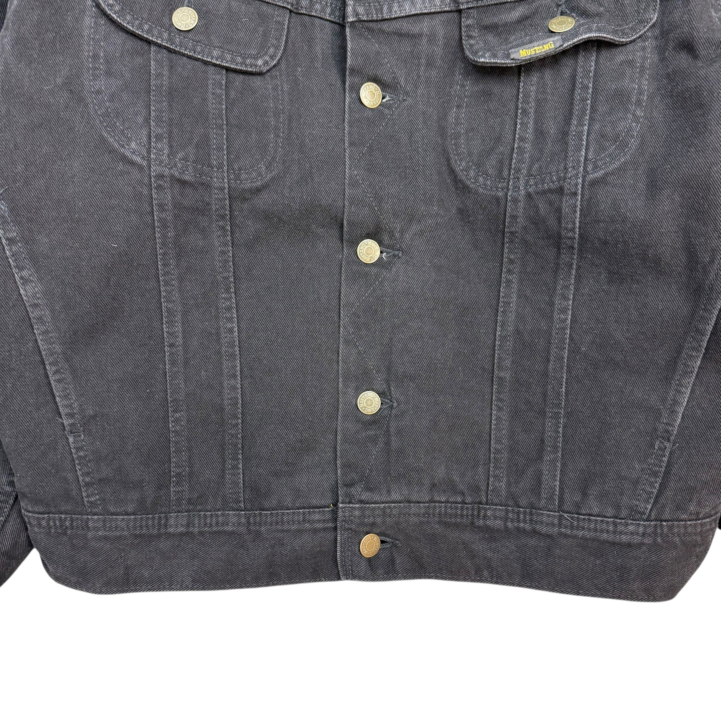 Vintage Mustang Storm Rider Denim Jacket Black