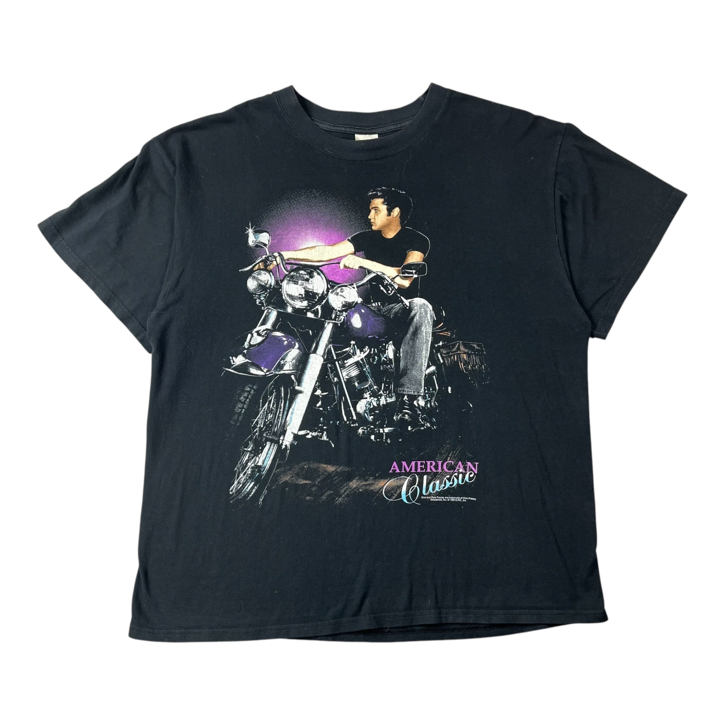 Vintage Elvis Presley Biker Tee Black