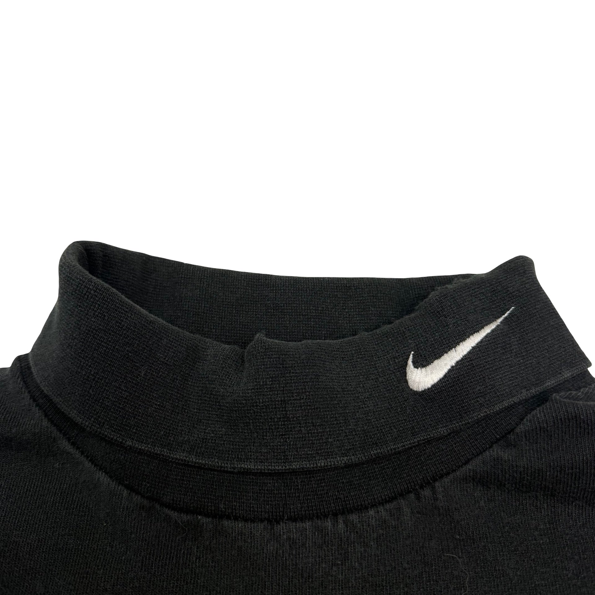 Vintage Nike Embroidered Swoosh Mockneck Sweater Black