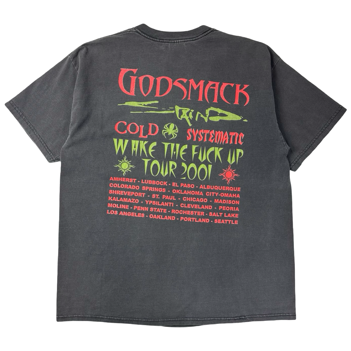 2001 Godsmack Wake The F*ck Up Nu-Metal Tour T-Shirt Faded