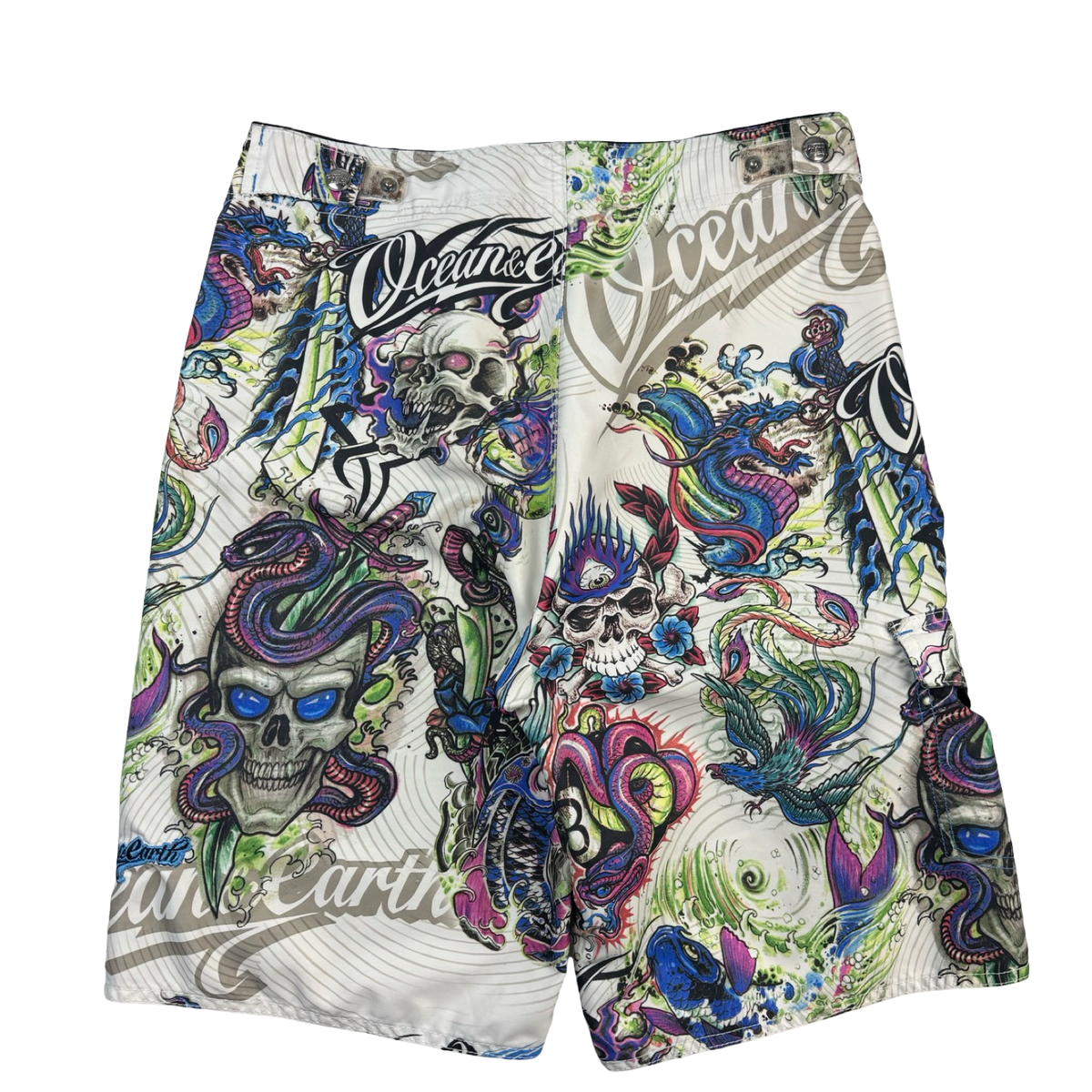 Vintage Ocean Earth Cyber Tattoo Mall Goth Shorts
