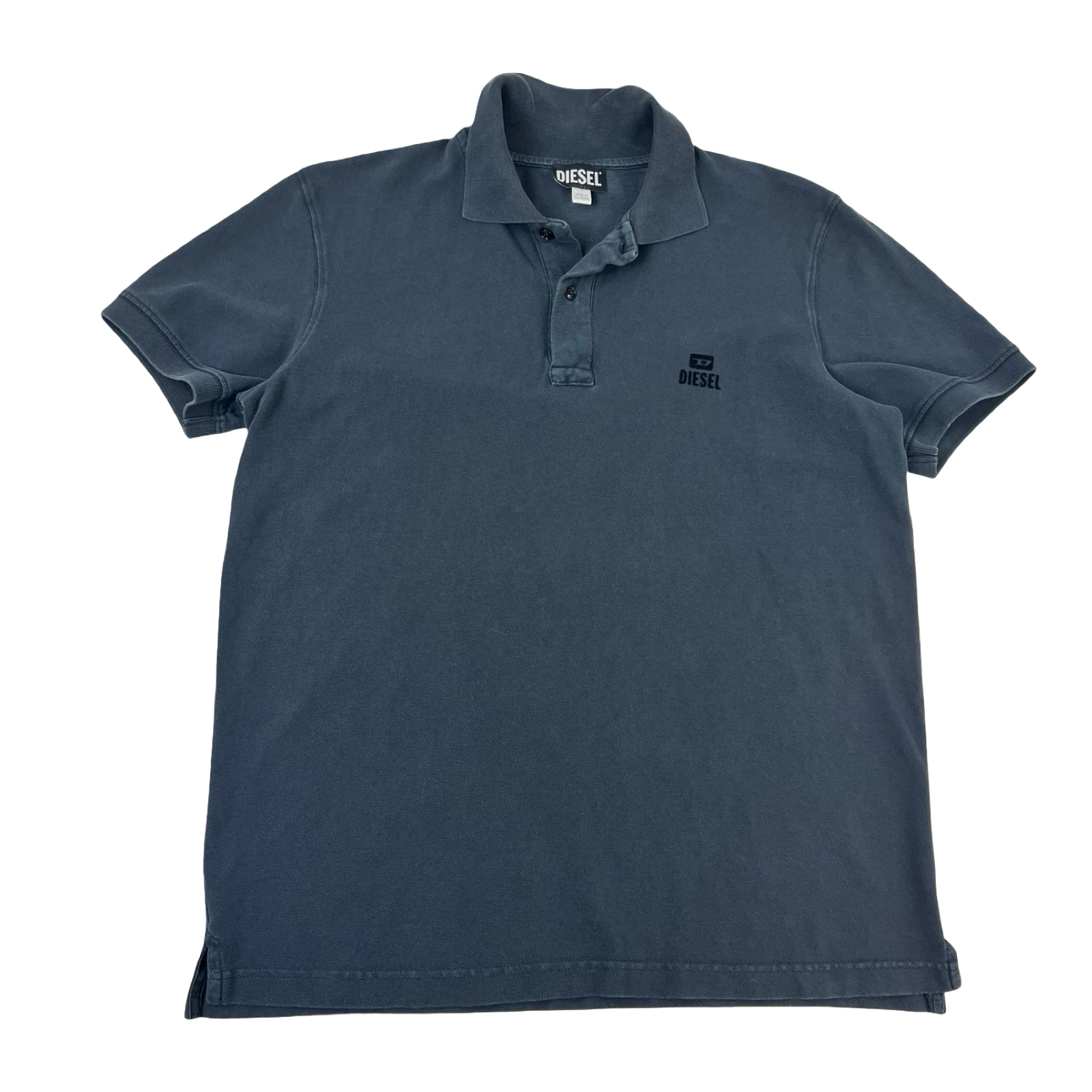 Diesel Cotton Polo Shirt Navy Blue