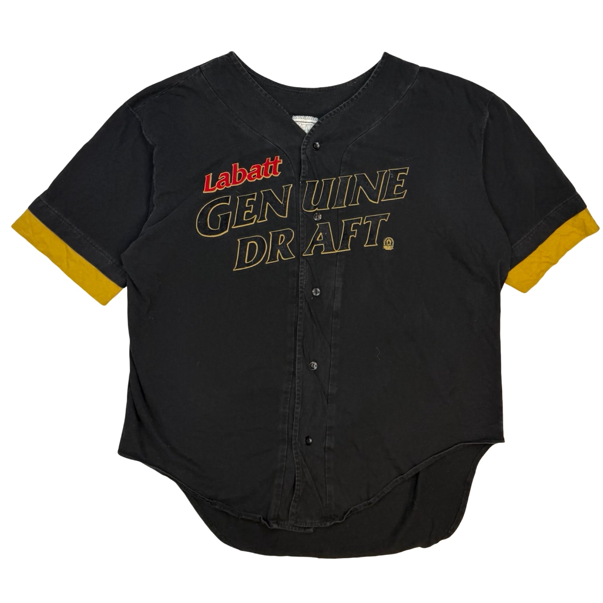 Vintage Labatt Genuine Draft Button Up Black