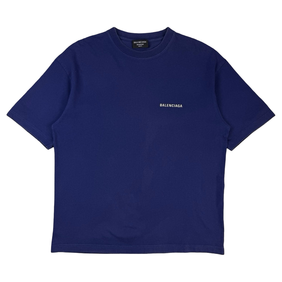 Balenciaga Logo Medium Fit T-Shirt Marine Blue