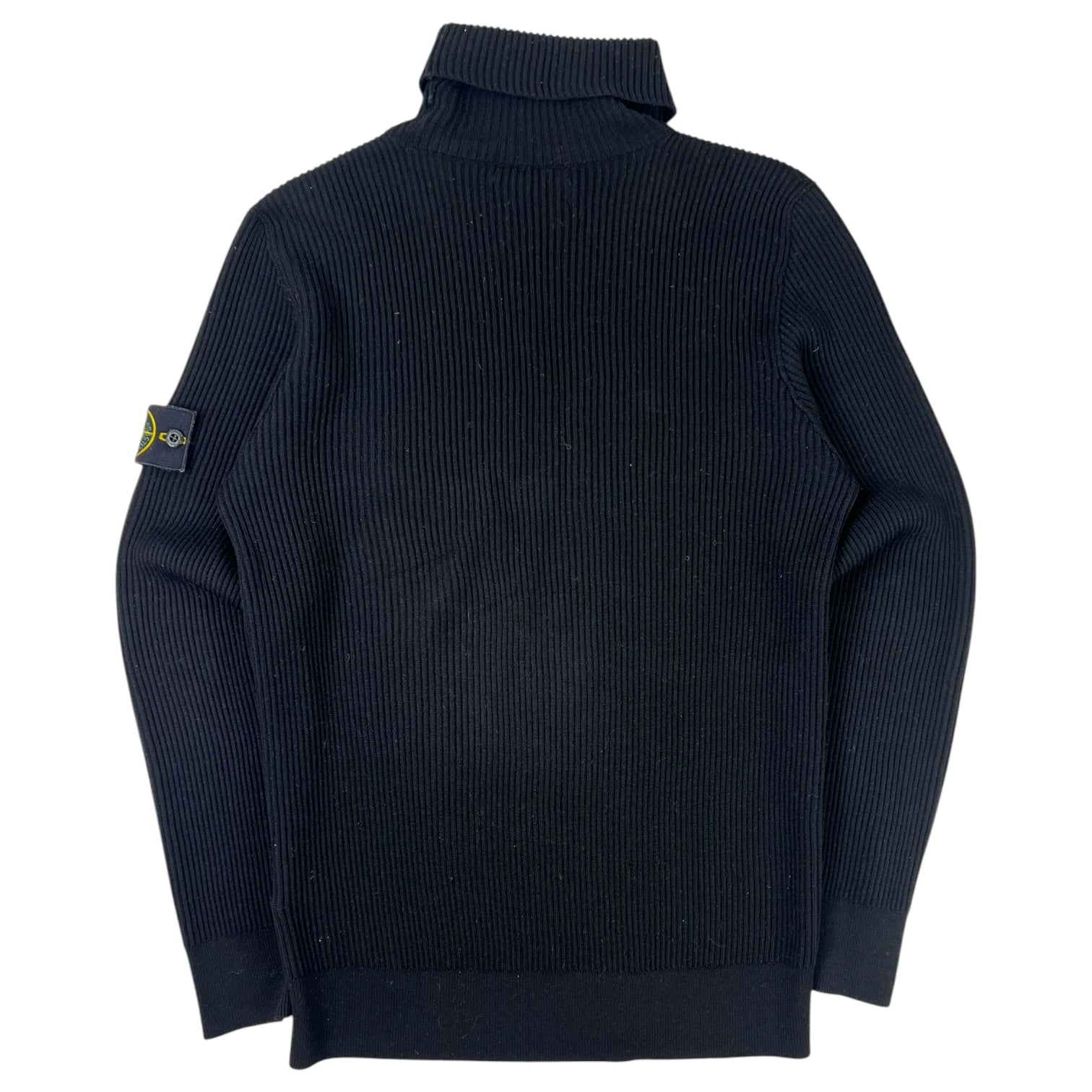 Stone Island Full Rib Wool Turtleneck Sweater Black