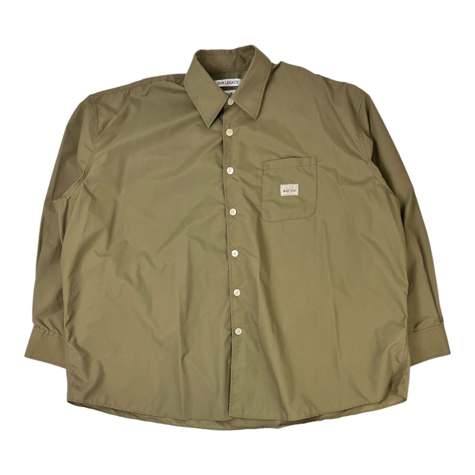 Stüssy x Our Legacy Work Shop Borrowed Shirt Olive Nylon Ripstop
