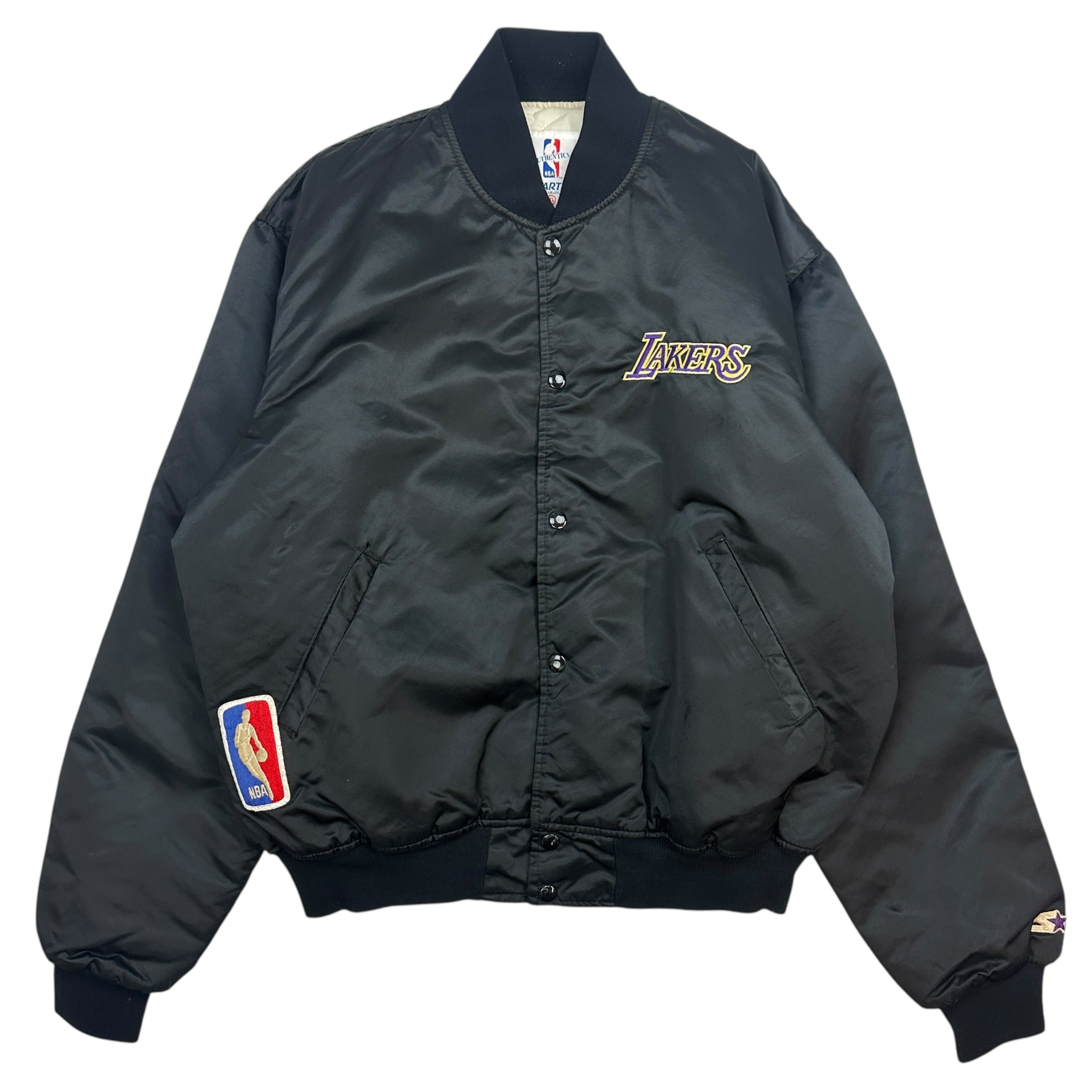 Vintage Starter LA Lakers Satin Bomber Black