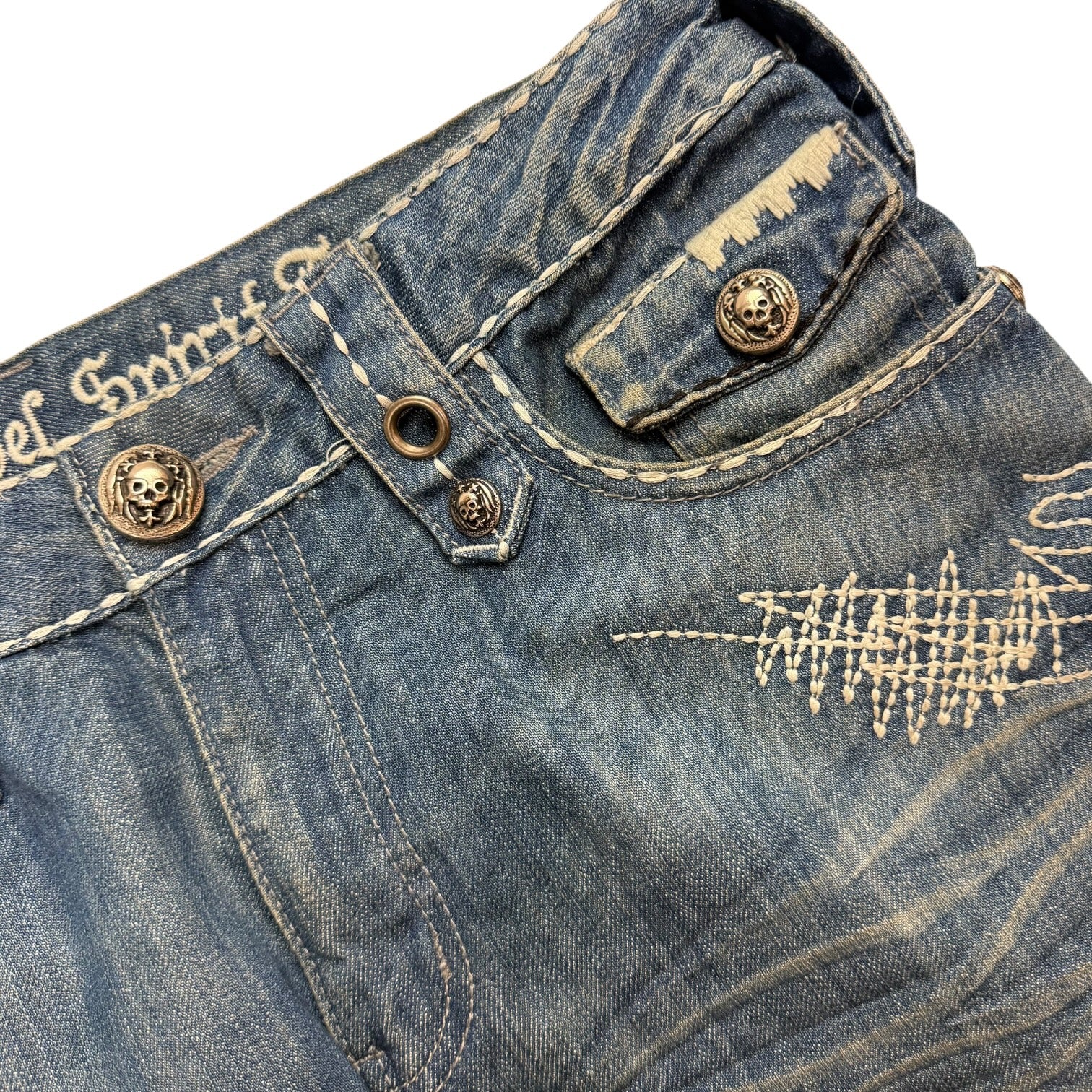 Vintage Y2K Rebel Spirit Denim Pants Medium Wash