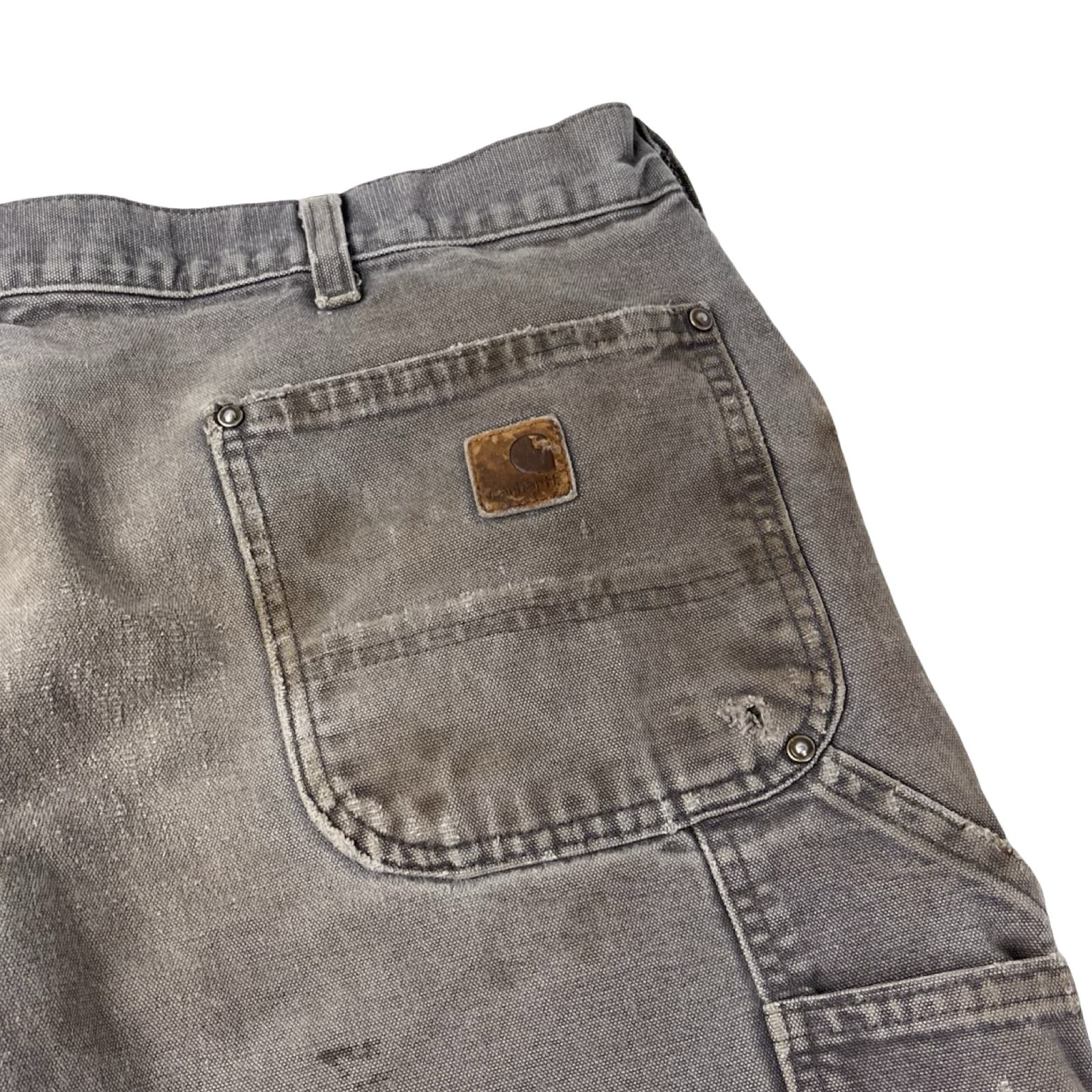 Vintage Carhartt Trashed Double Knee Carpenter Pant Washed Grey