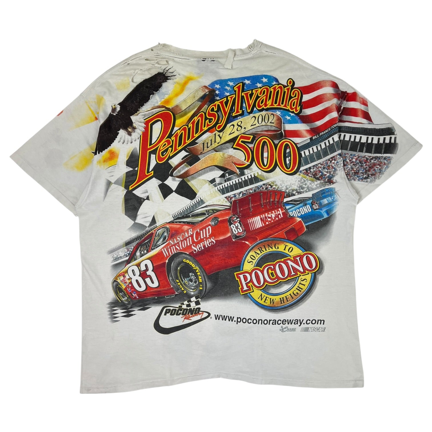 Vintage 2002 Nascar Pocono 500 T-Shirt White