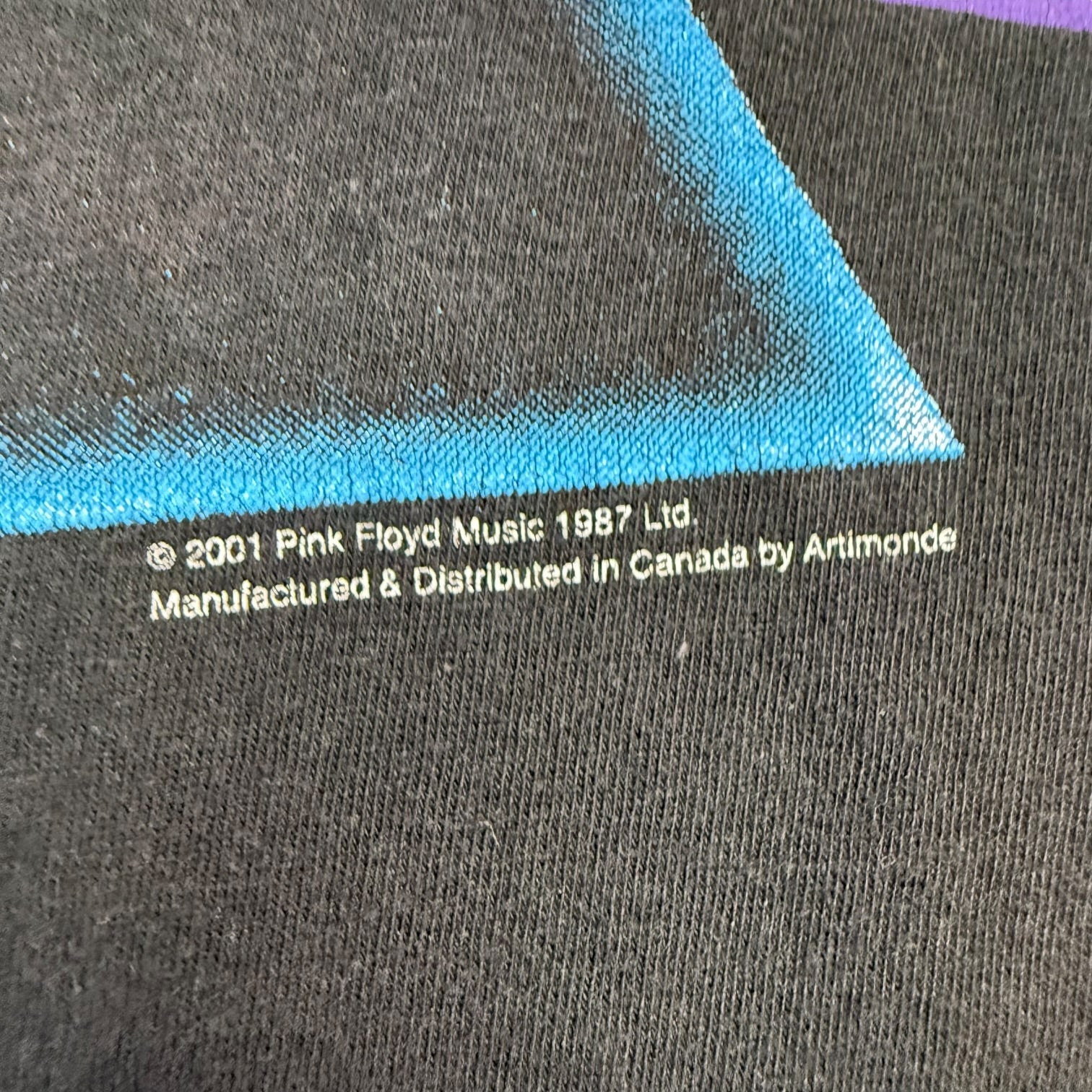 2001 Pink Floyd Dark Side Of The Moon Tee Black