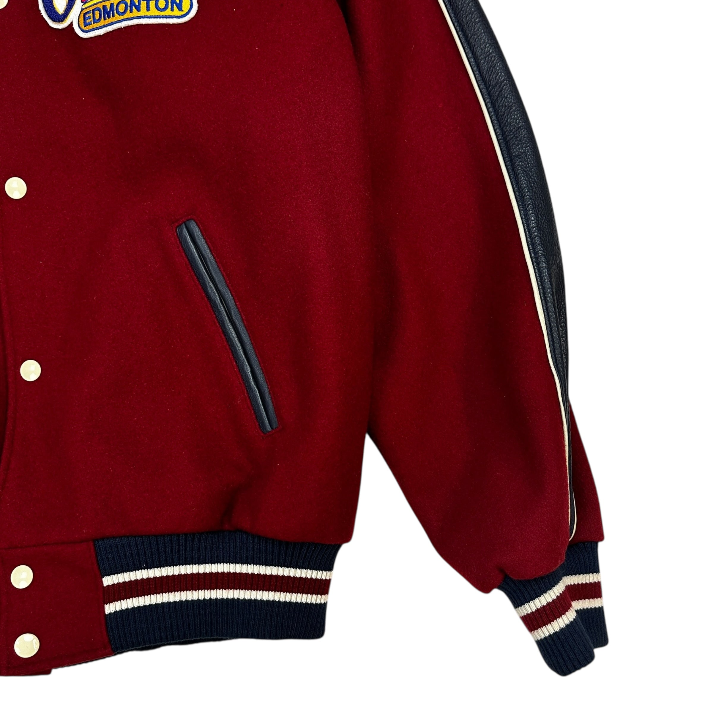 Vintage Edmonton Oil Kings Varsity Jacket Maroon