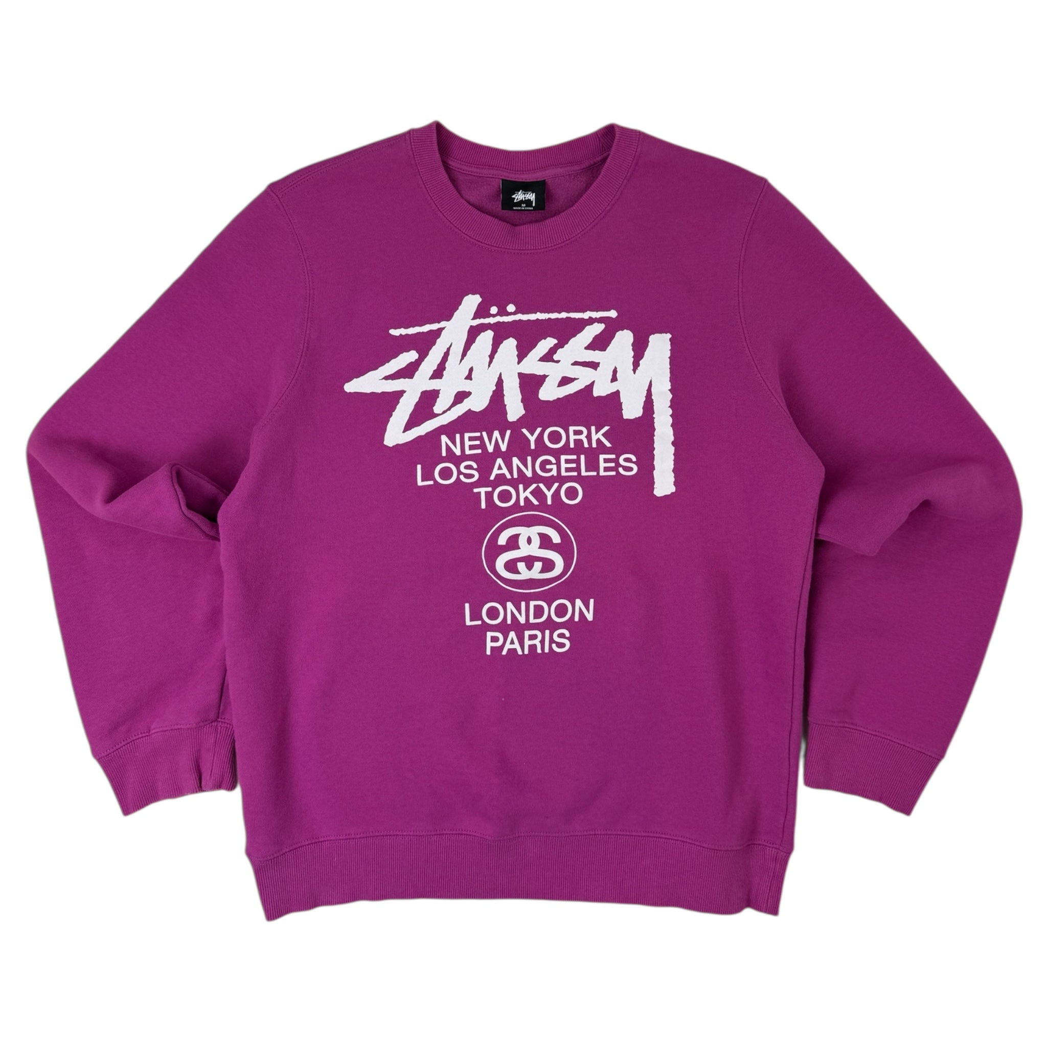 Stussy World Tour Crewneck Pink