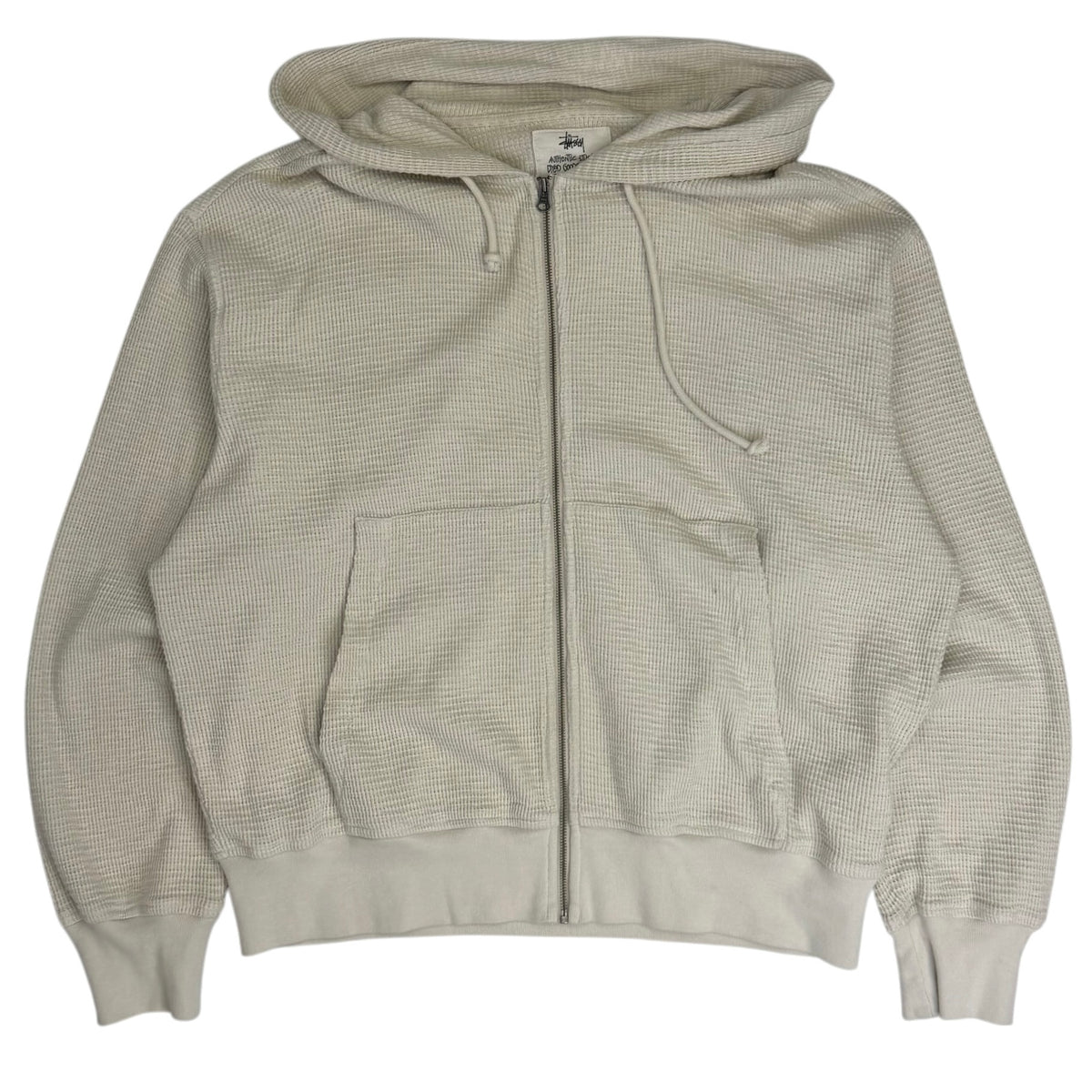 Stussy Lightweight Thermal Zip Up Hoodie Bone