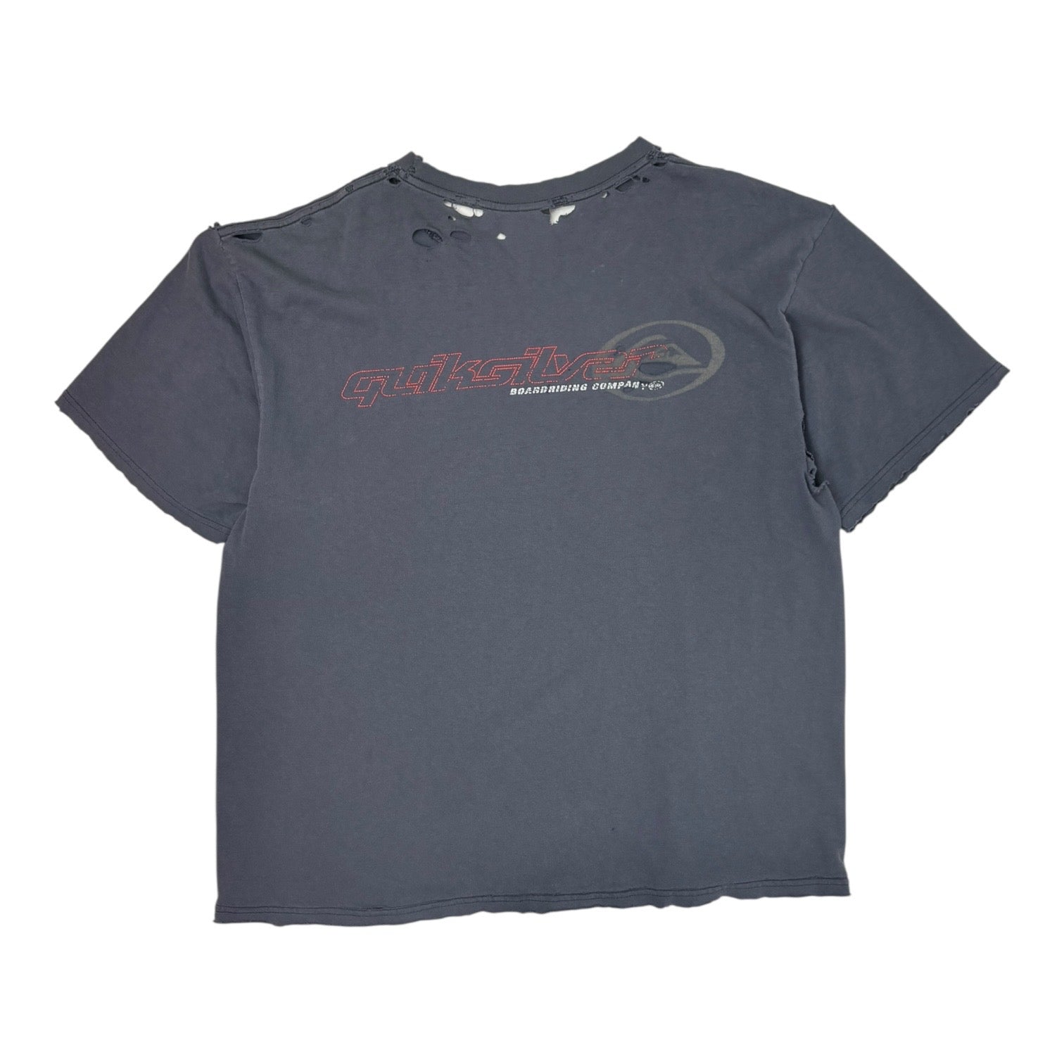 Vintage Quiksilver Distressed “Boardriding Company” T-Shirt Navy