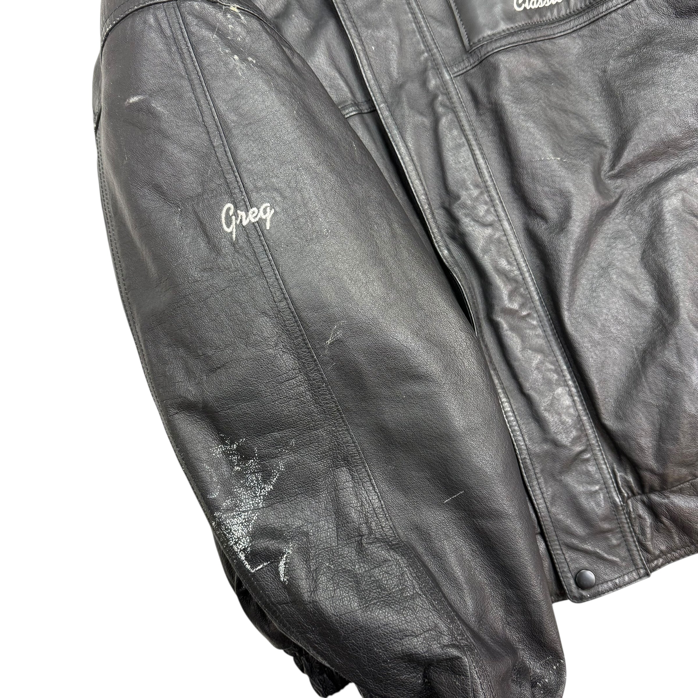 Vintage Sweet Streets & Rods Leather Race Jacket Black